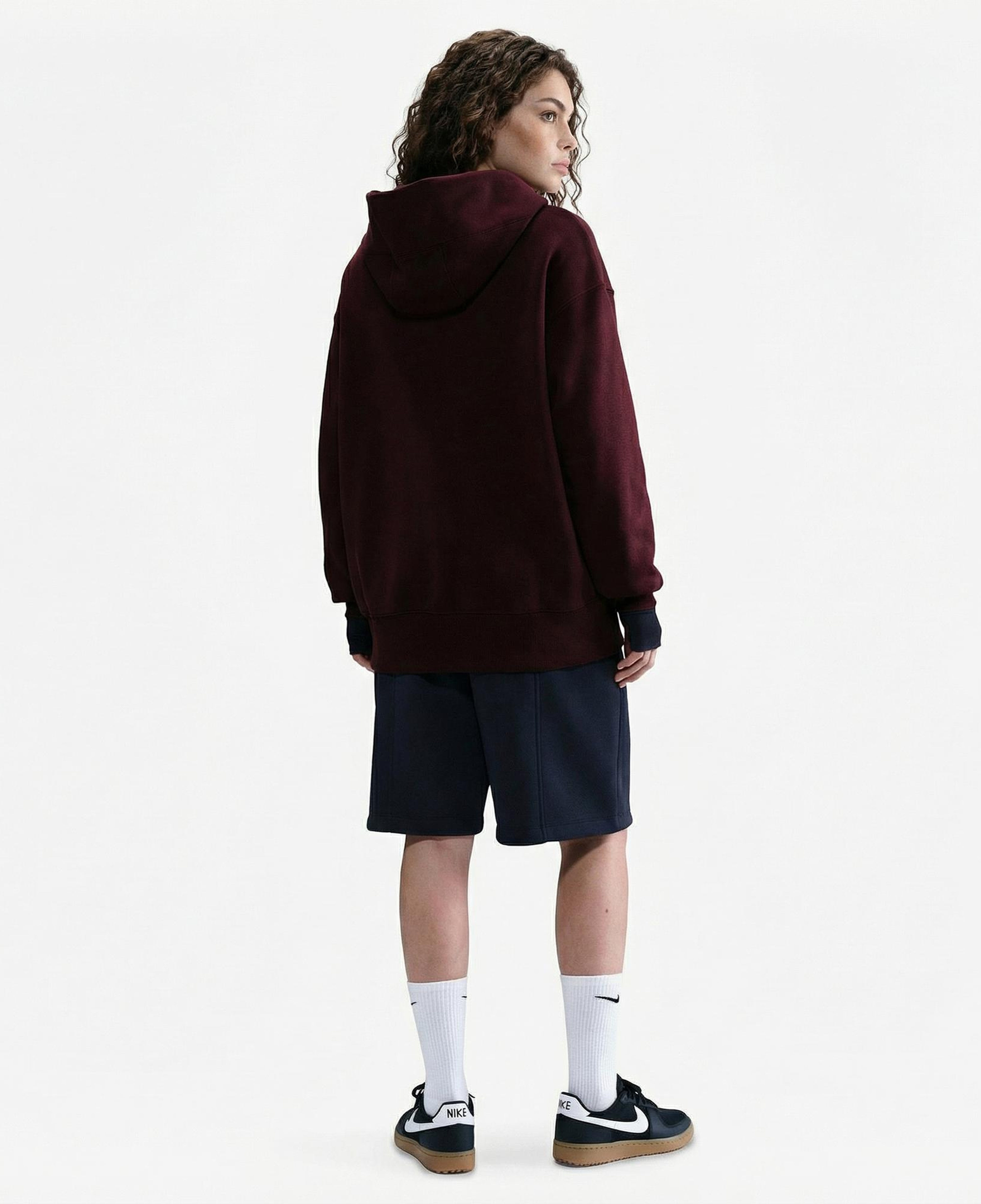 Nike Sportswear Phoenix Fleece Oversize Kadın Bordo Hoodie