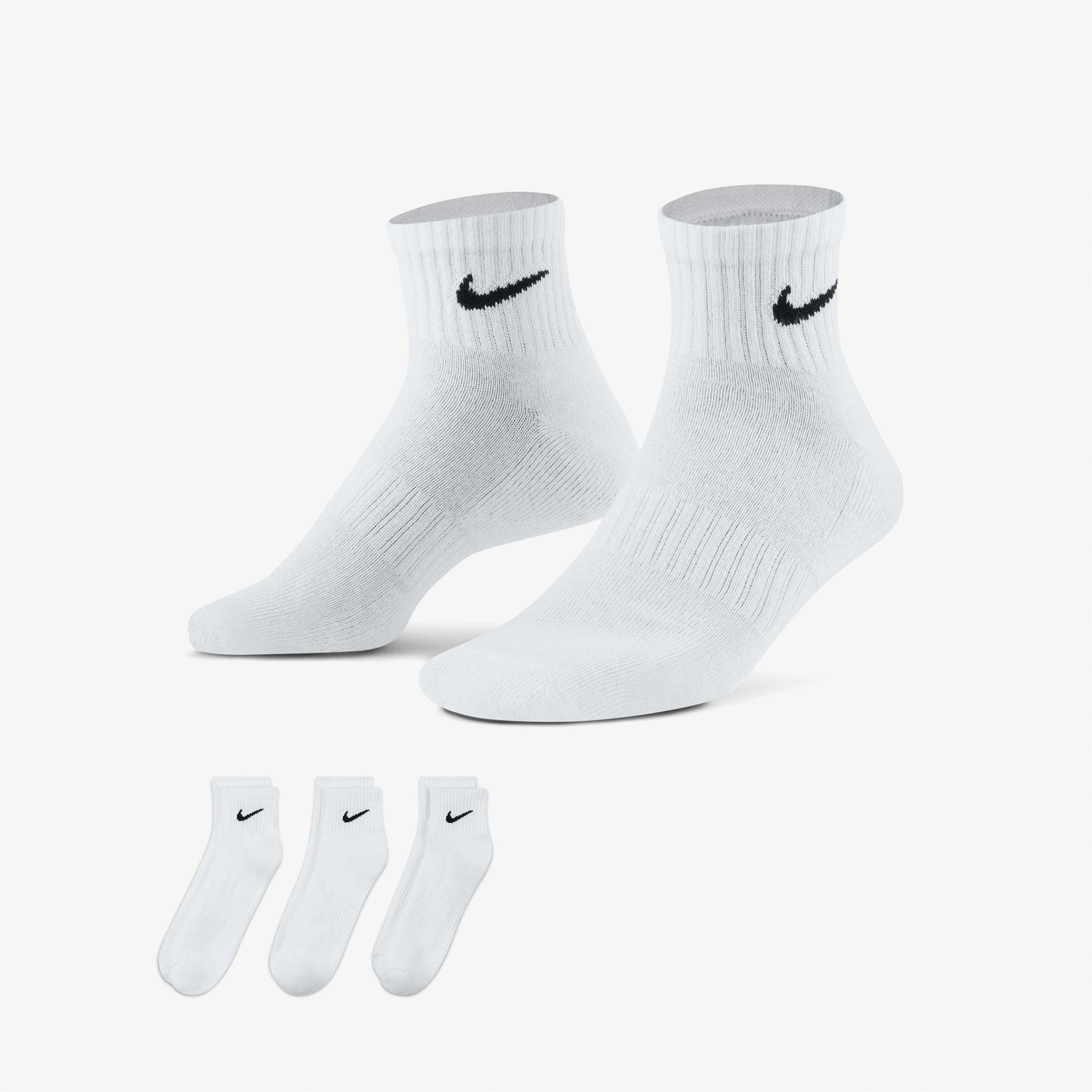 Nike Everyday Cush Ankle 3' lü Unisex Beyaz Çorap