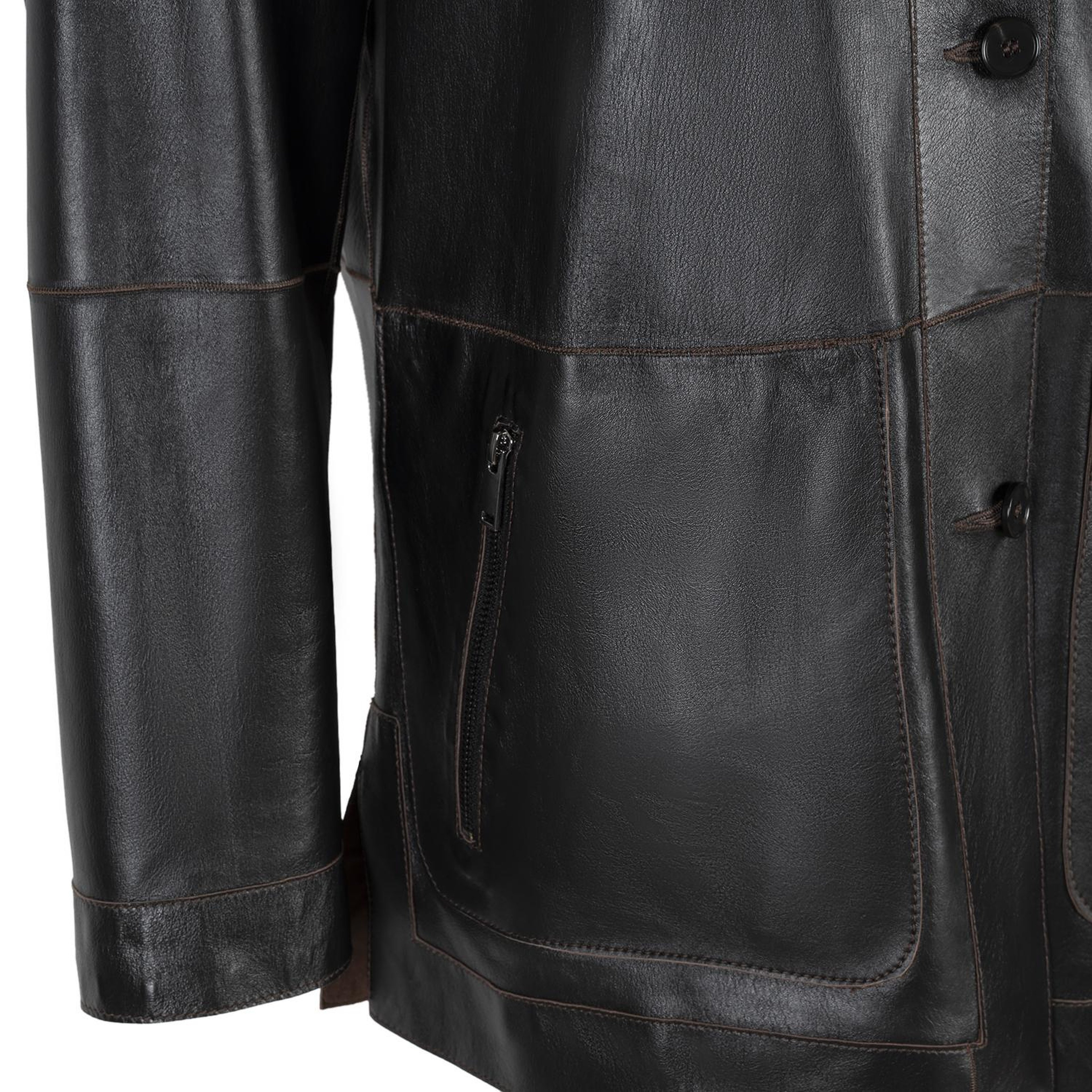 Anoki Kahve Erkek Çift Taraflı Süet Deri Mont