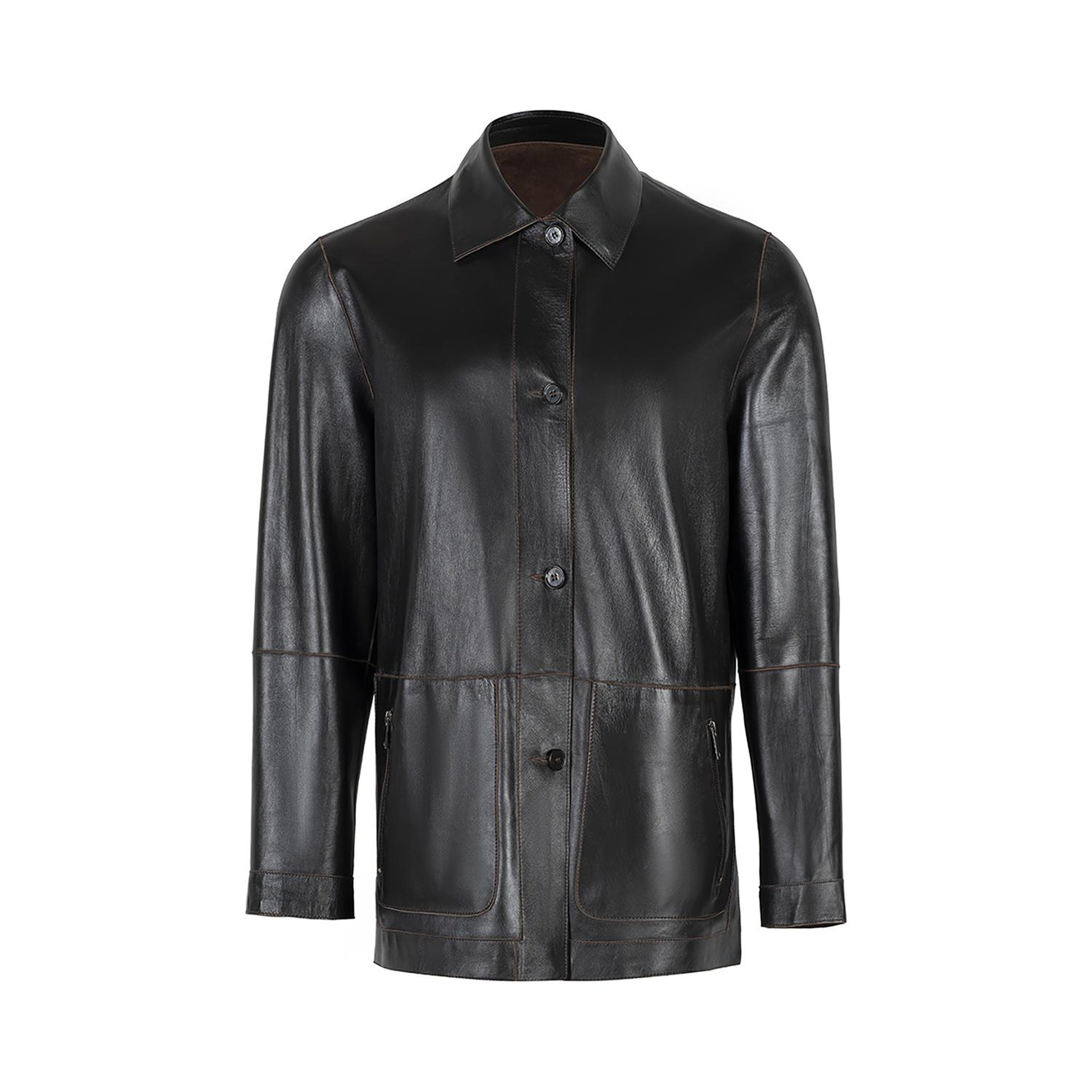 Anoki Kahve Erkek Çift Taraflı Süet Deri Mont