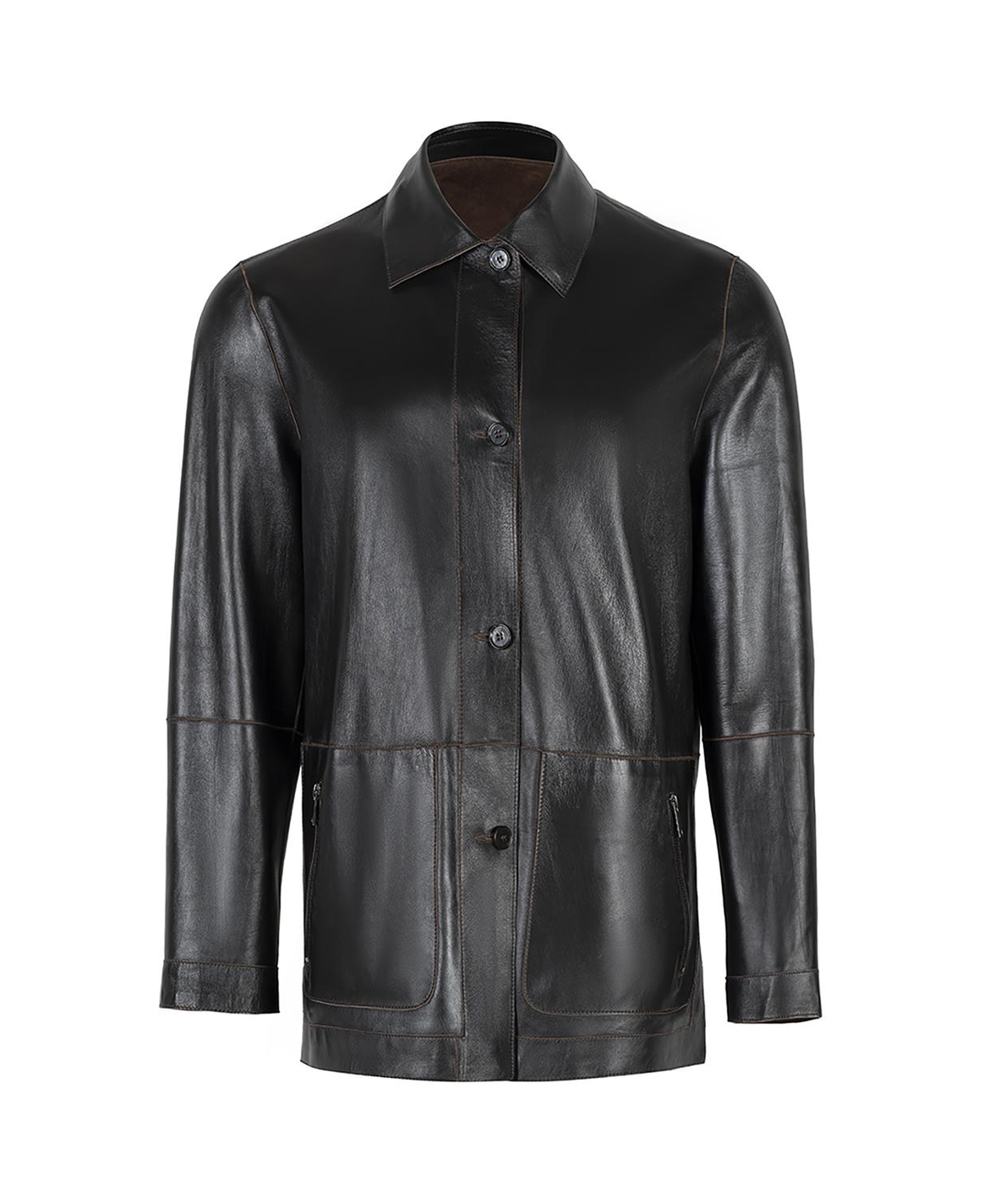 Anoki Kahve Erkek Çift Taraflı Süet Deri Mont