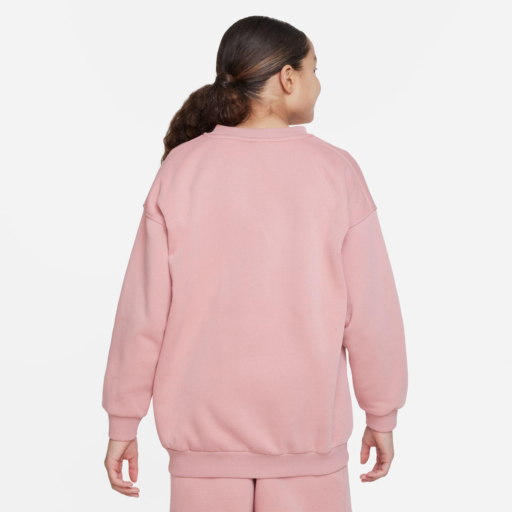 Nike Sportswear Club Fleece Oversized Crew Çocuk Pembe Sweatshirt