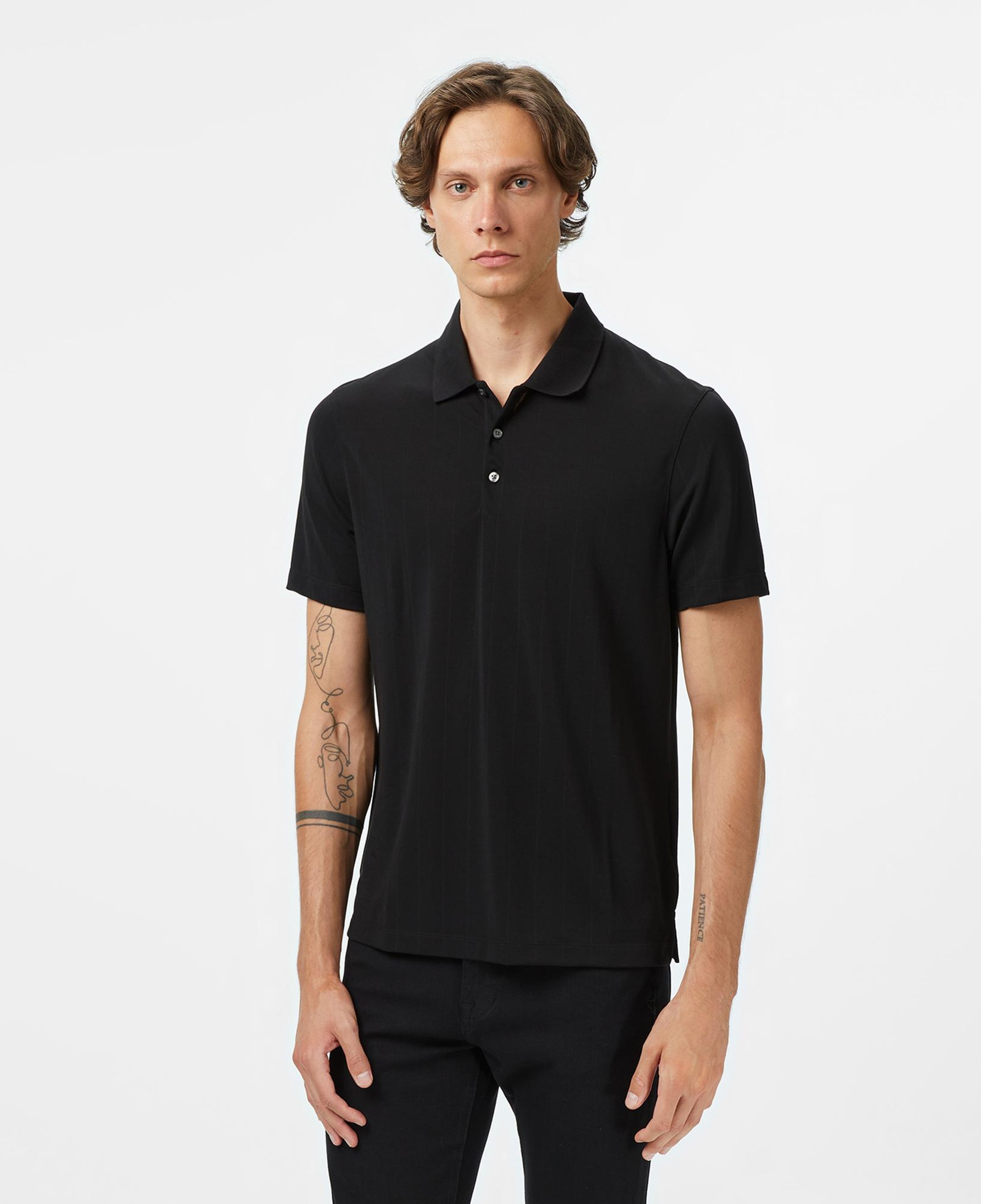 Calvin Klein Stripe Jacquard Erkek Siyah Polo