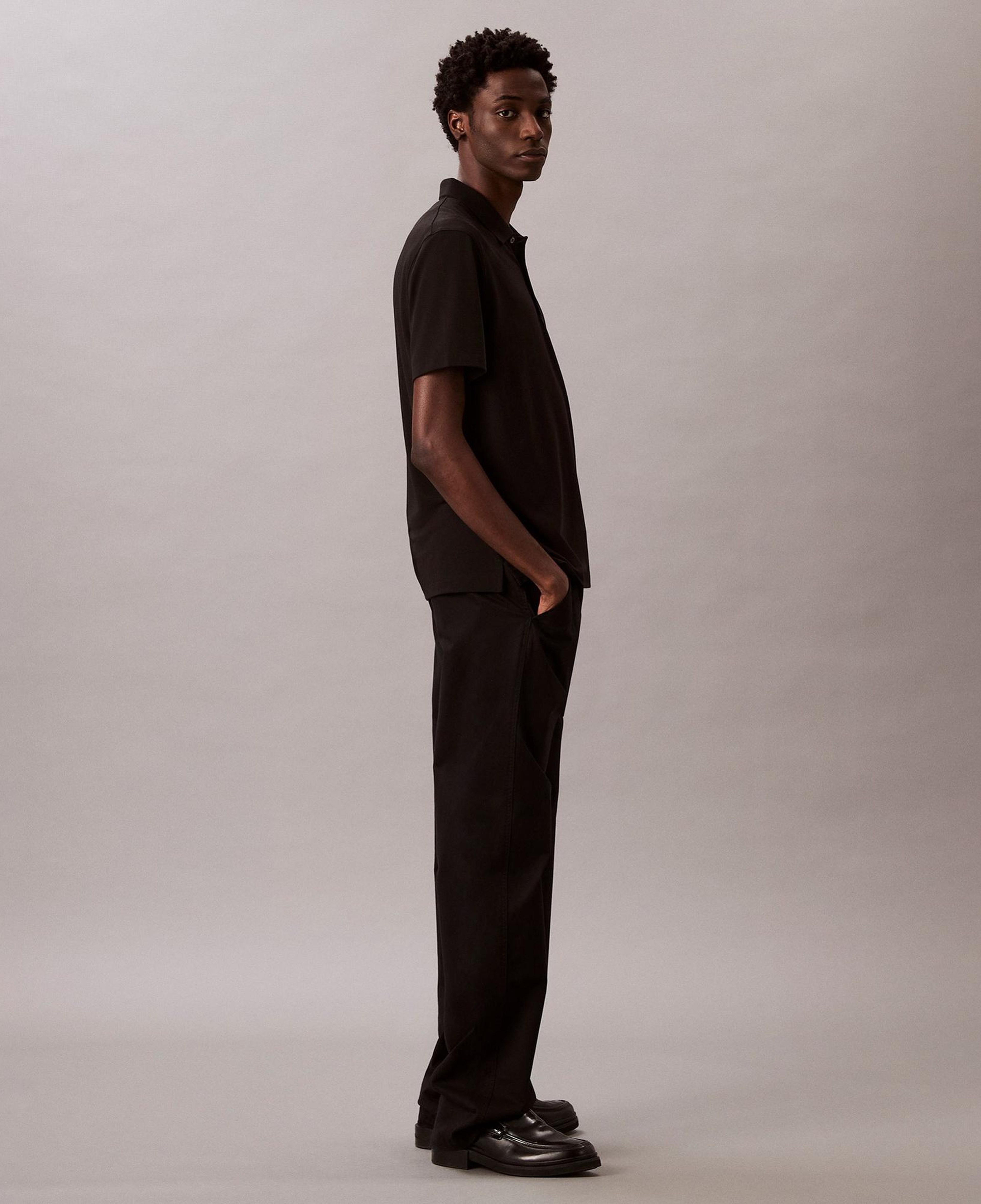 Calvin Klein Stripe Jacquard Erkek Siyah Polo