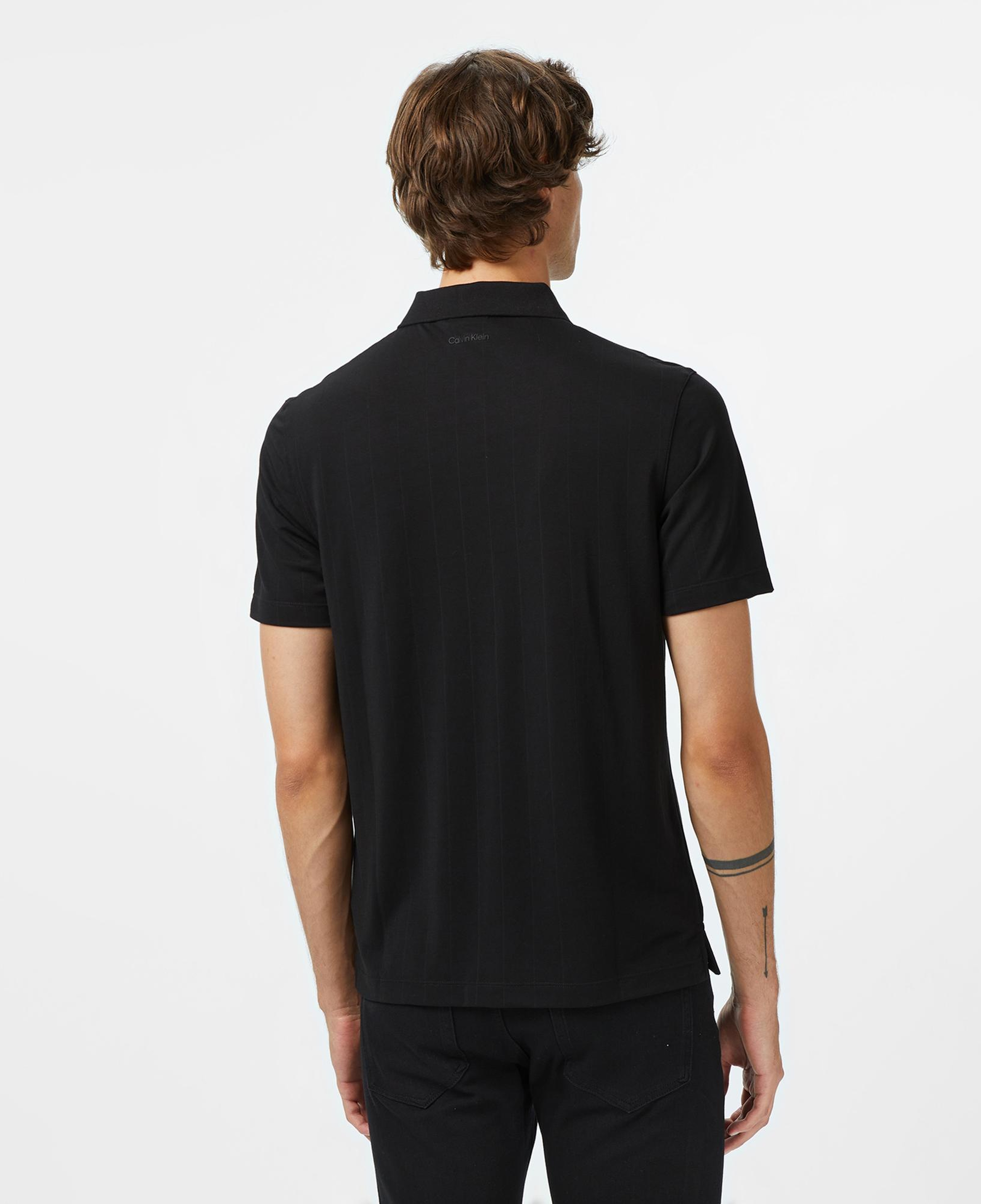 Calvin Klein Stripe Jacquard Erkek Siyah Polo
