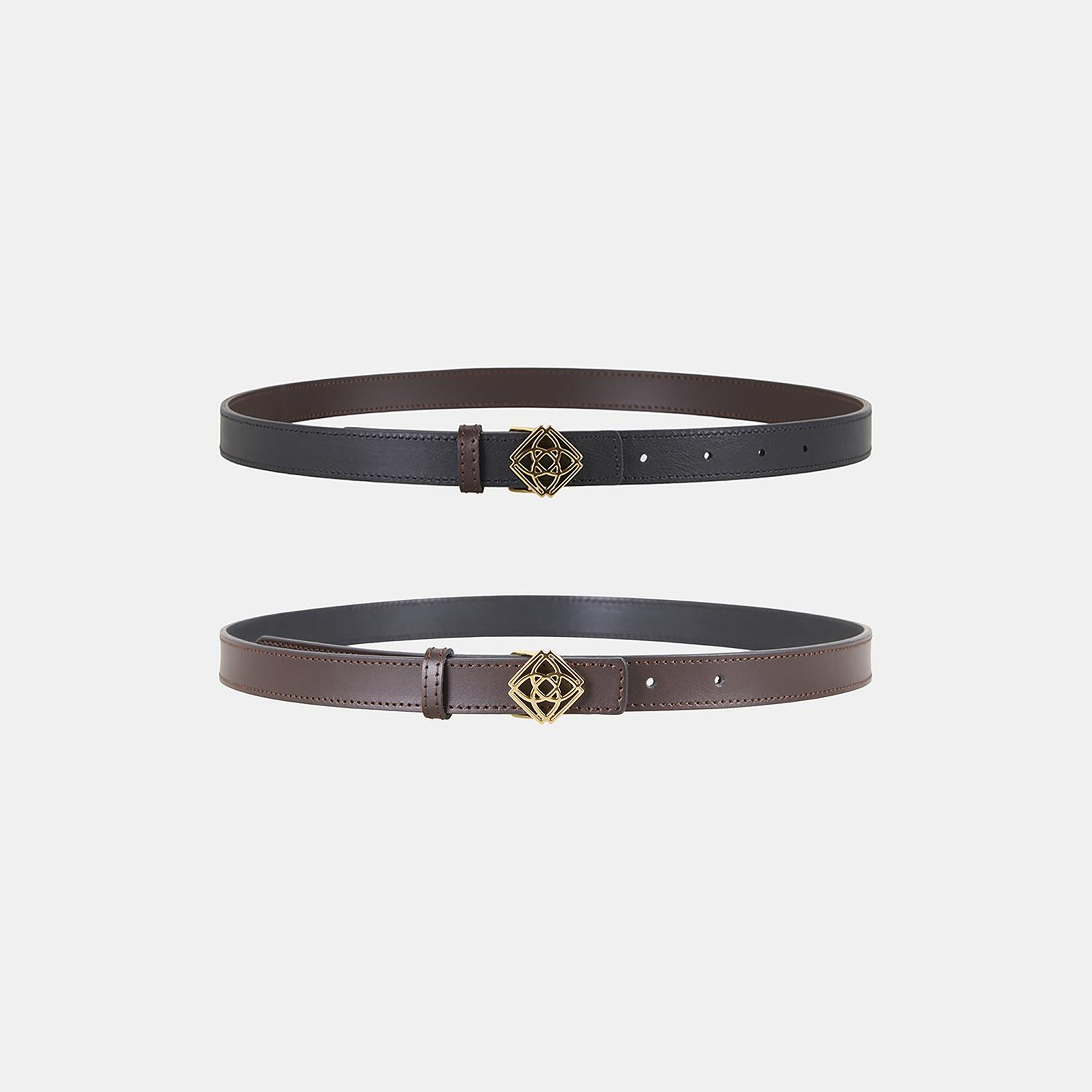 Kadın Siyah / Kahve Çift Taraflı Deri Kemer