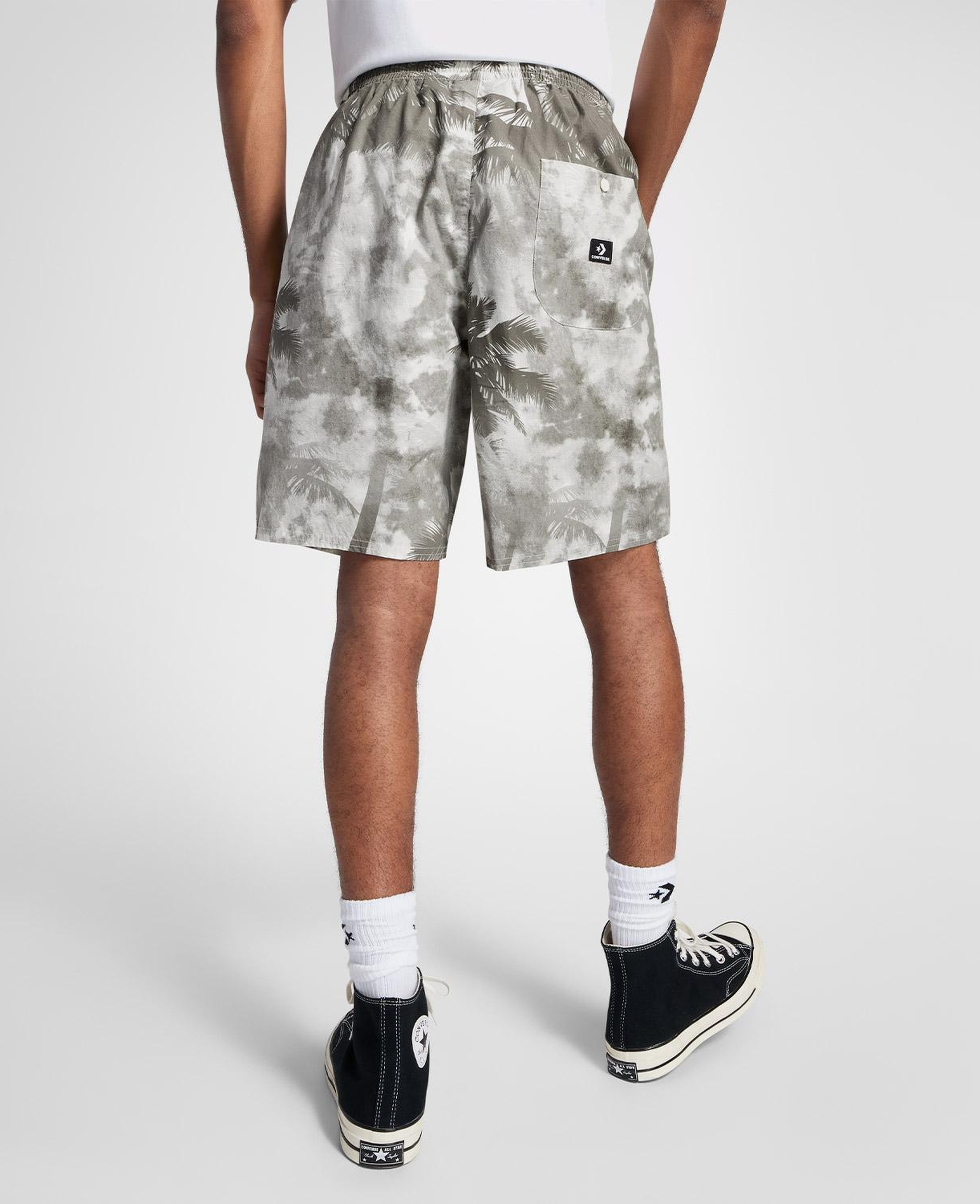 Converse Desenli Erkek Gri Şort