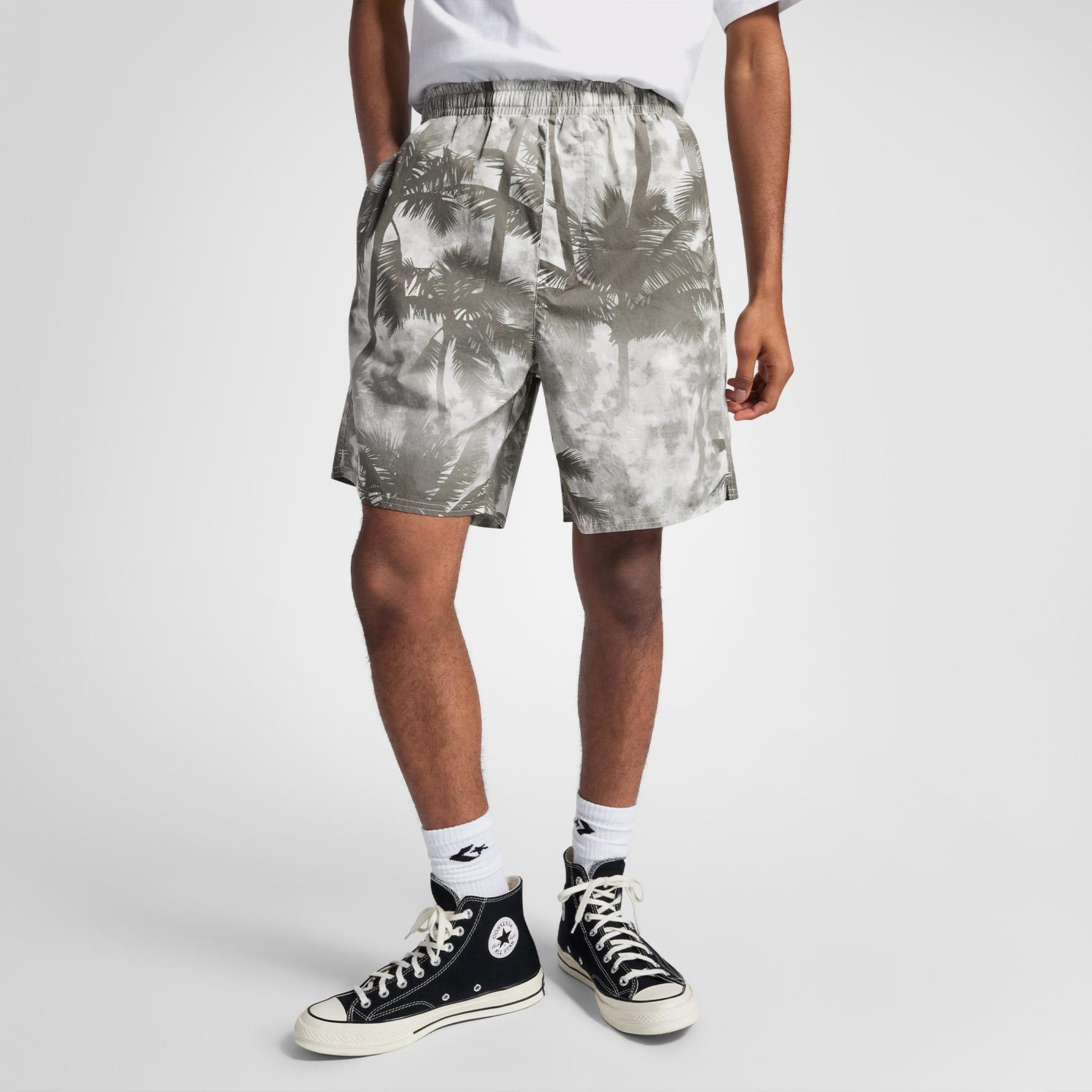 Converse Desenli Erkek Gri Şort