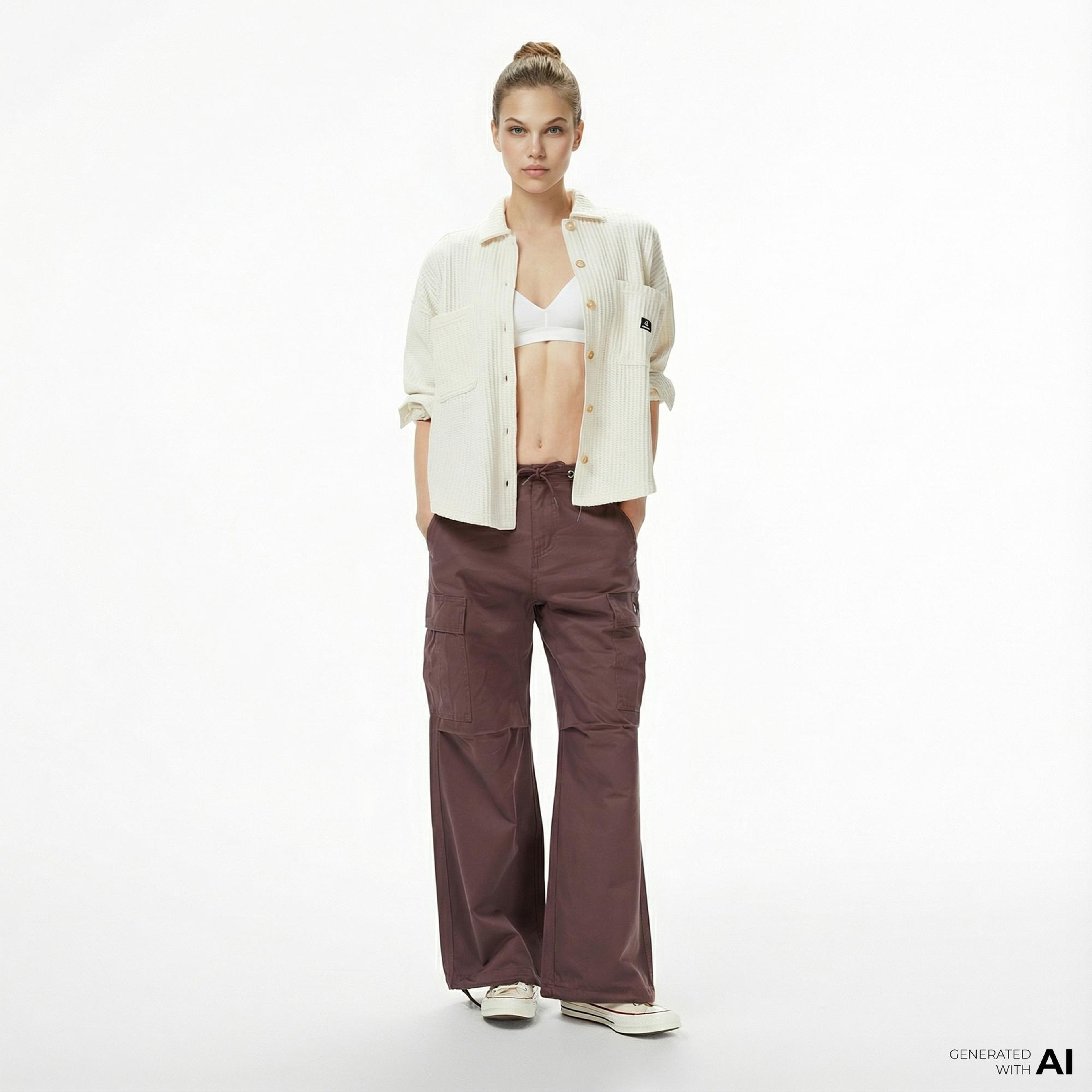 Converse Cargo Kadın Bordo Pantolon