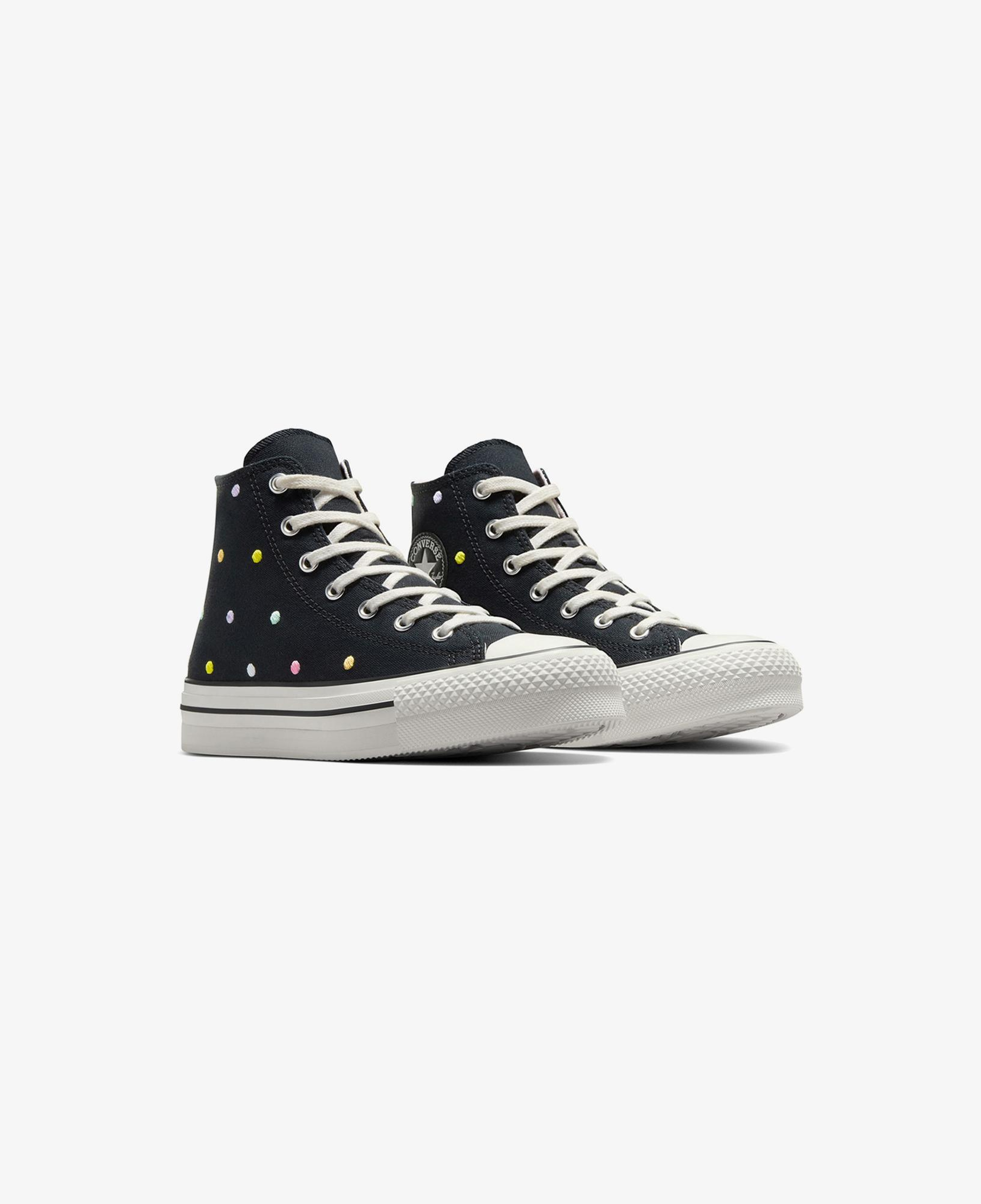 Converse Chuck Taylor All Star EVA Lift Polka Dots Çocuk Siyah Platform Sneaker