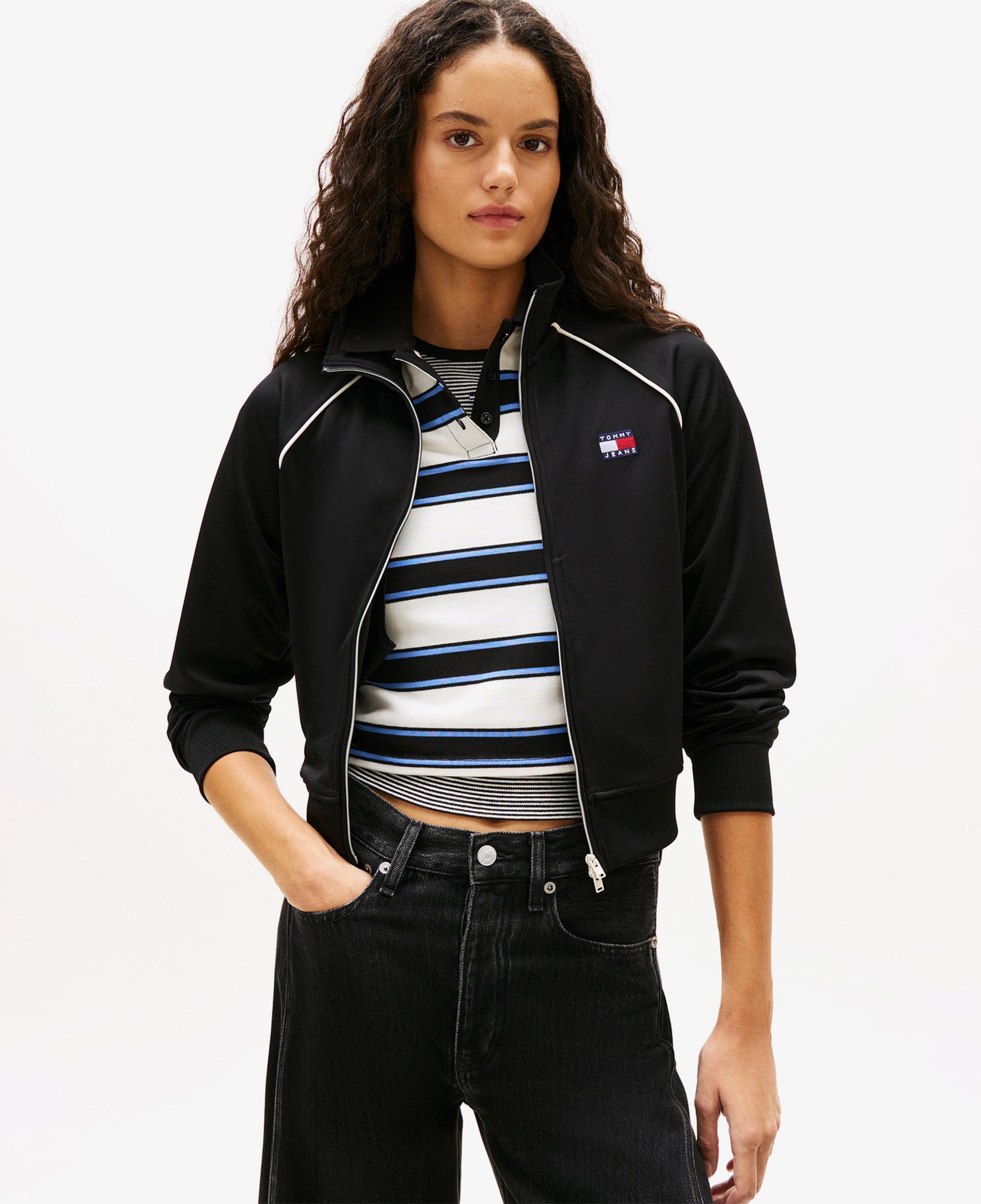 Tommy Hilfiger Badge Kadın Siyah Eşofman Üstü