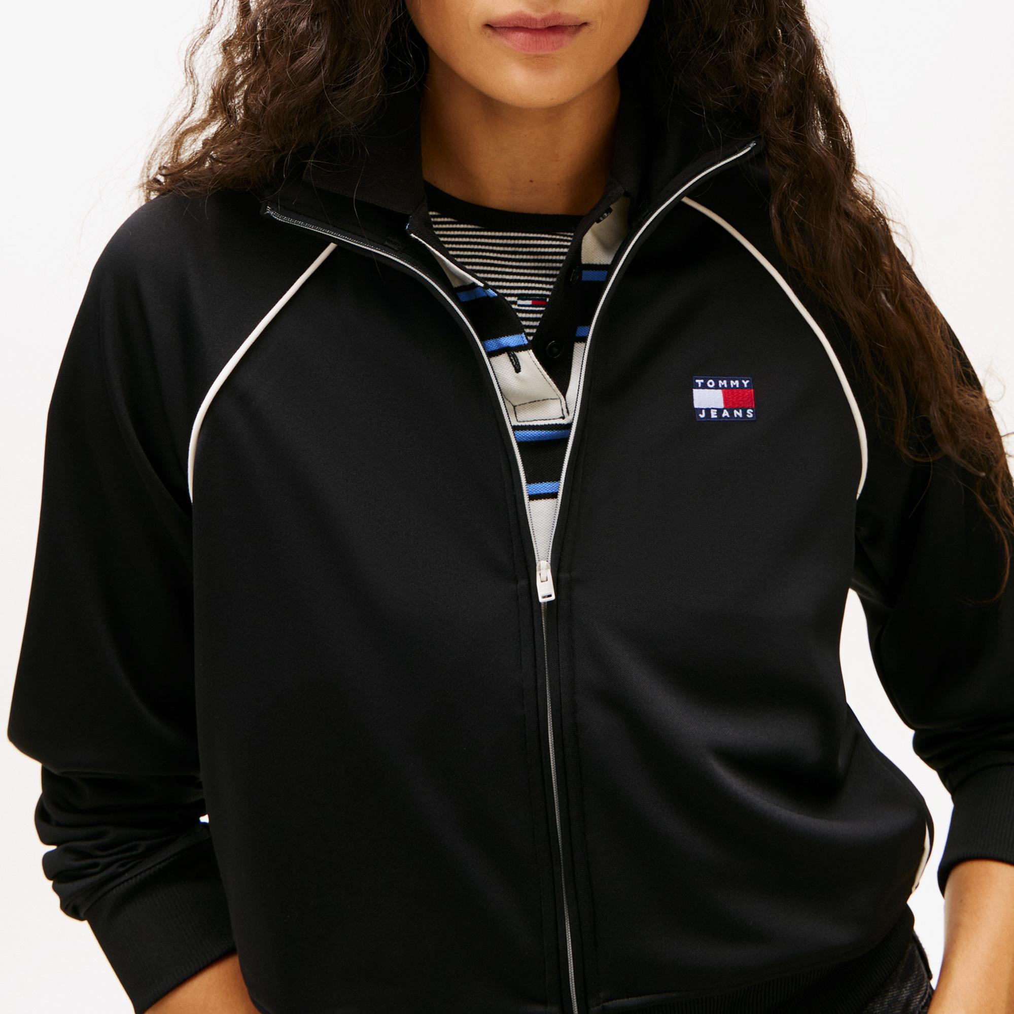 Tommy Hilfiger Badge Kadın Siyah Eşofman Üstü