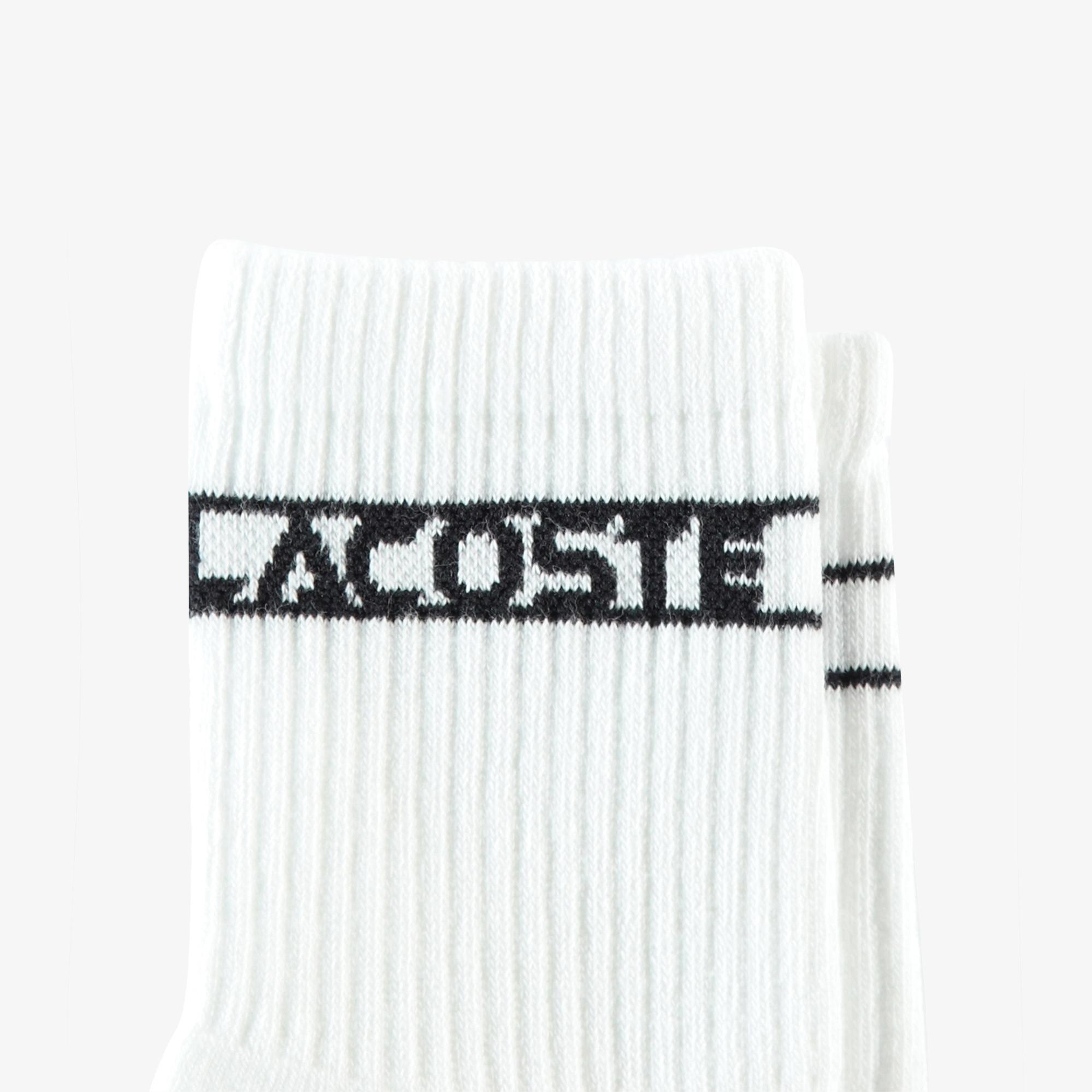 Lacoste Unisex Baskılı Beyaz Çorap