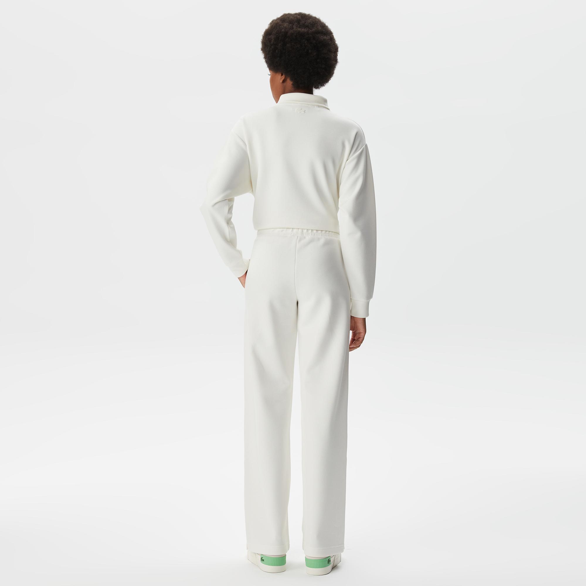 Lacoste Kadın Straight Fit Beyaz Eşofman Altı