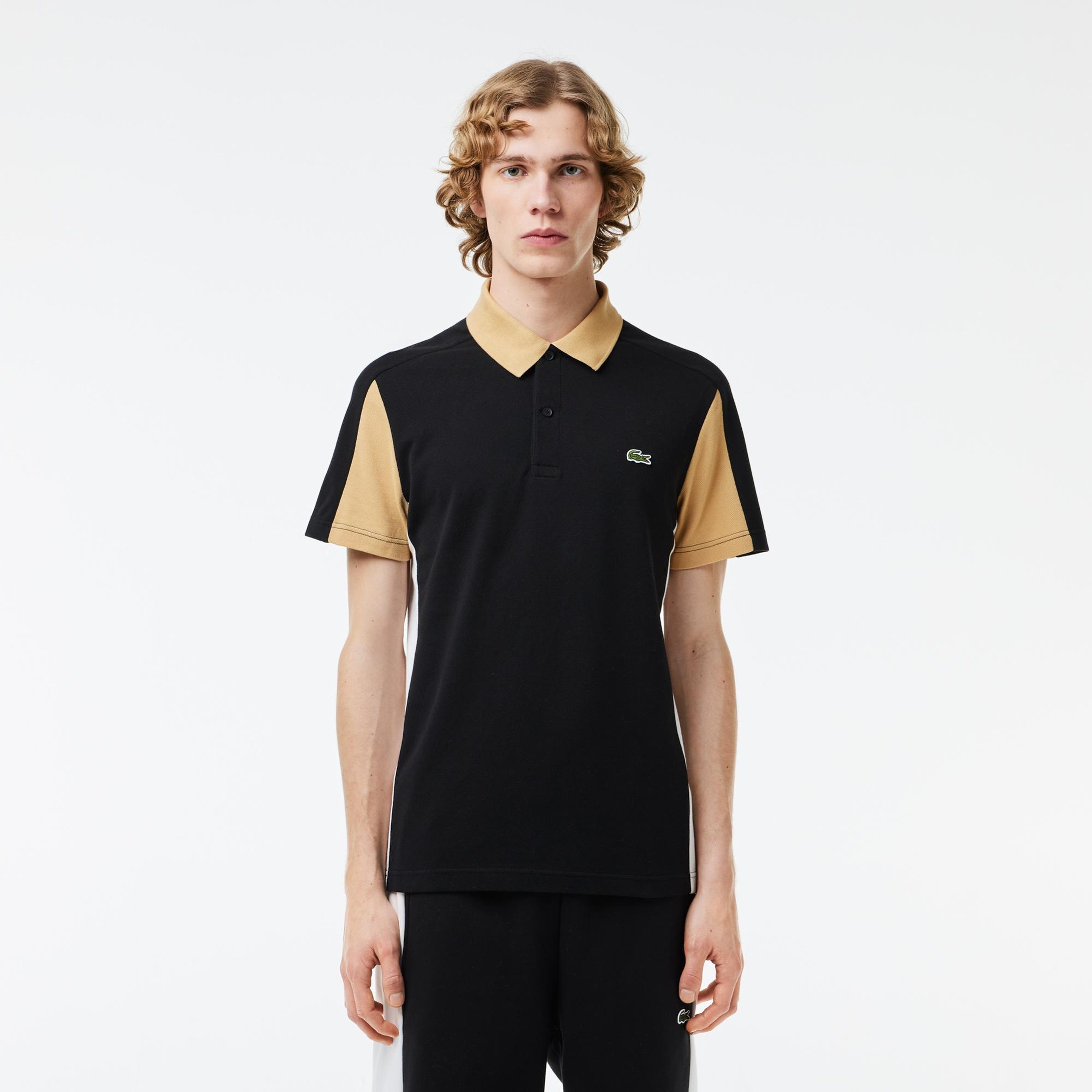 Lacoste Erkek Regular Fit Renk Bloklu Siyah Polo