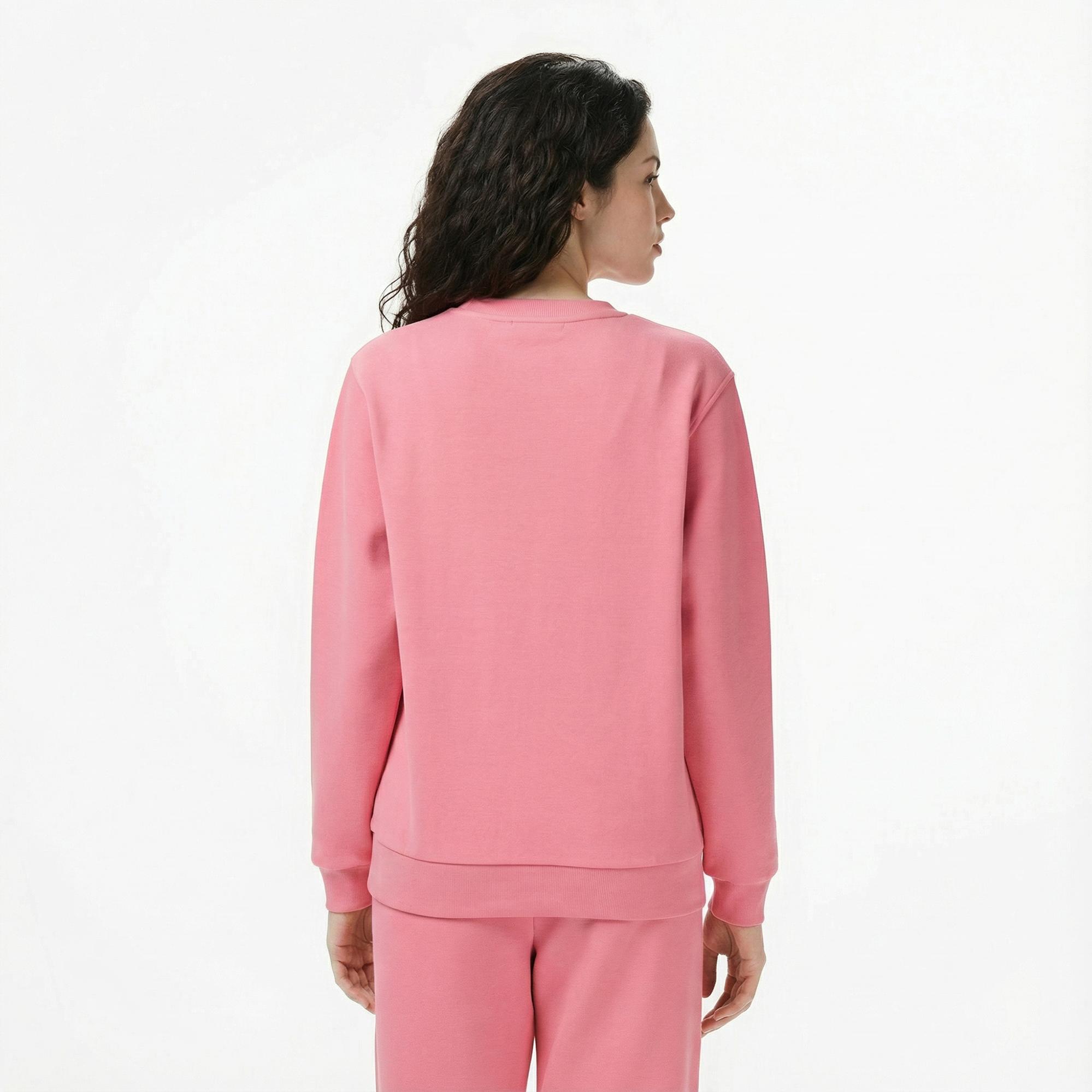 Lacoste Kadın Relaxed Fit Bisiklet Yaka Pembe Sweatshirt