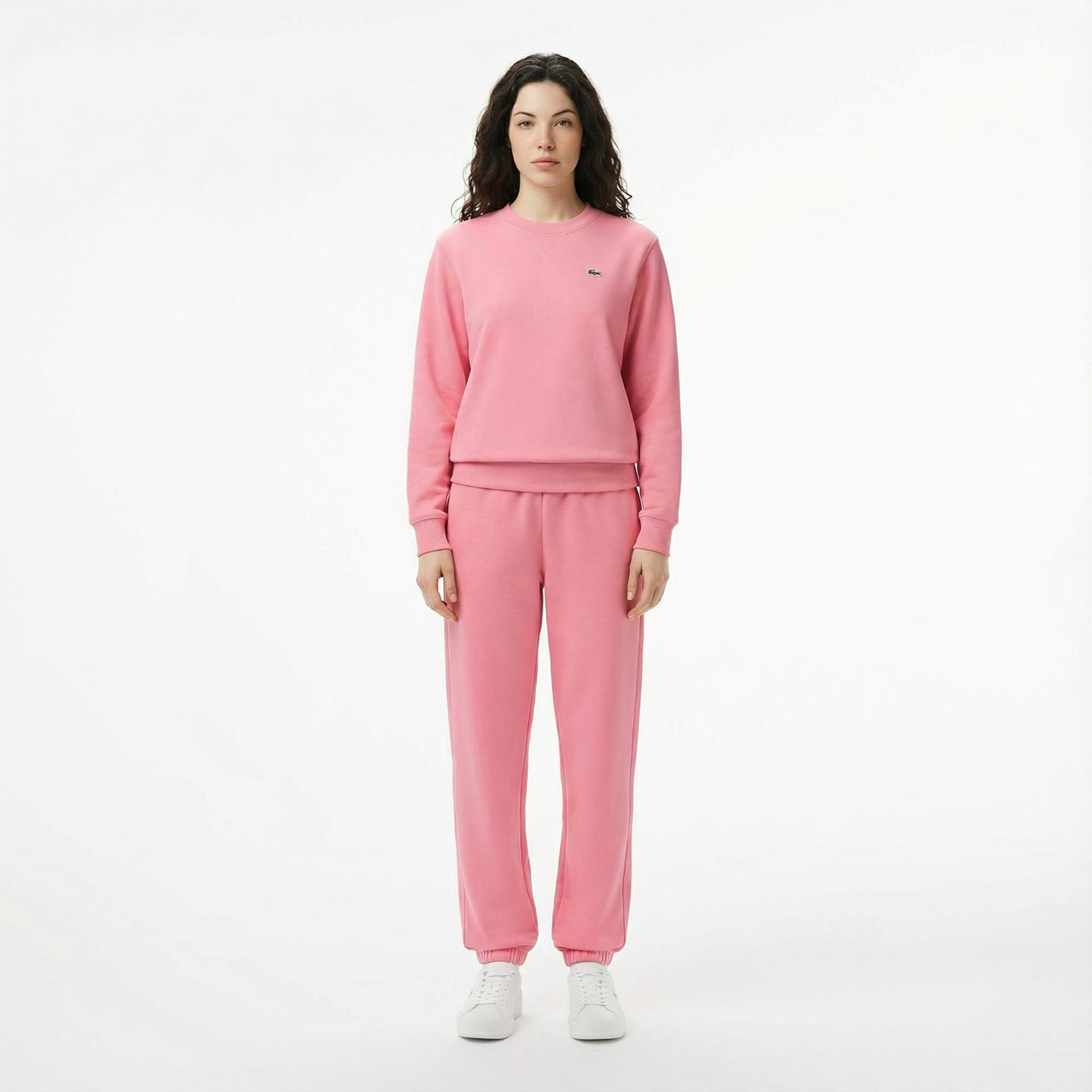 Lacoste Kadın Relaxed Fit Bisiklet Yaka Pembe Sweatshirt