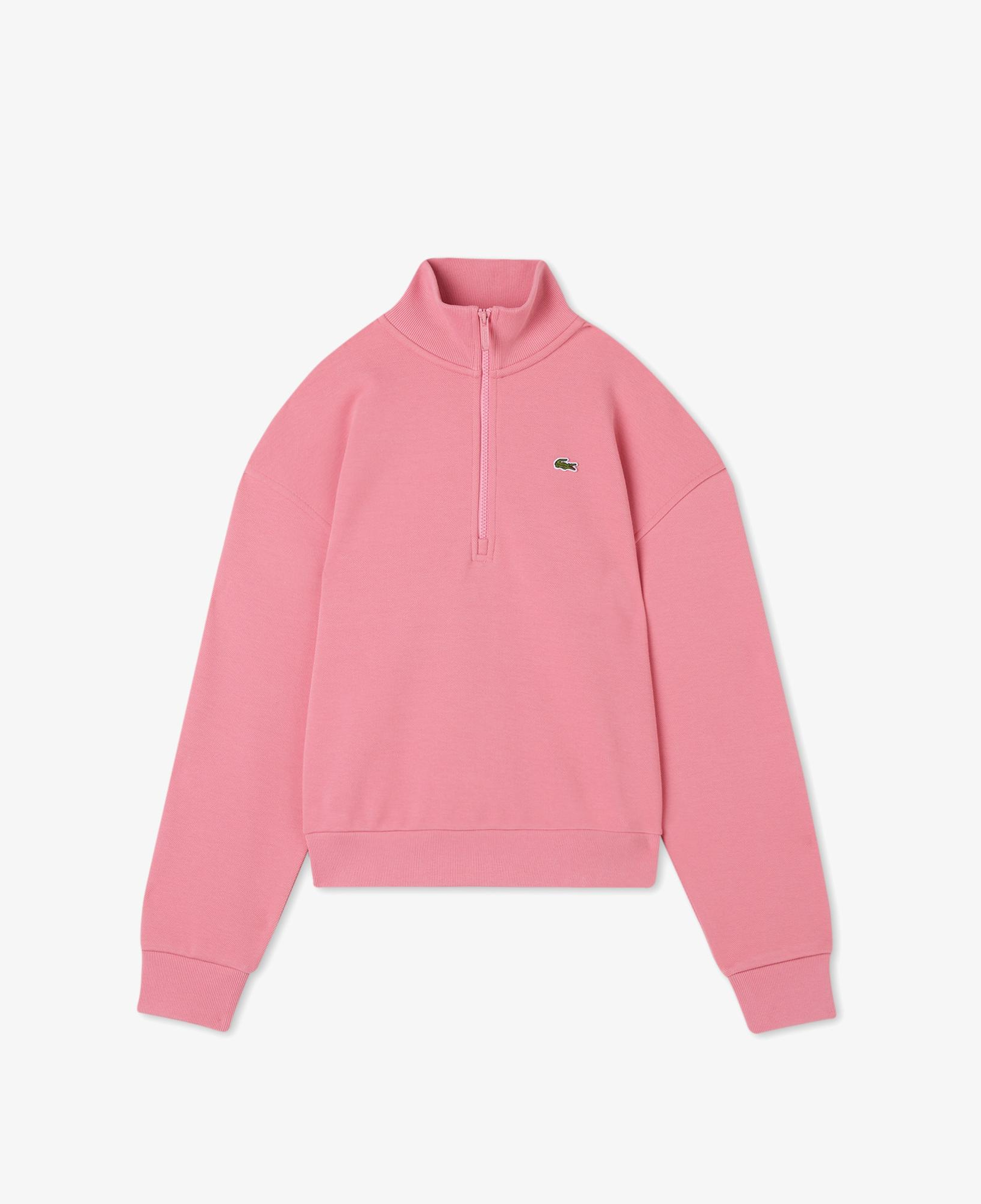 Lacoste Kadın Relaxed Fit Yarım Fermuarlı Pembe Sweatshirt