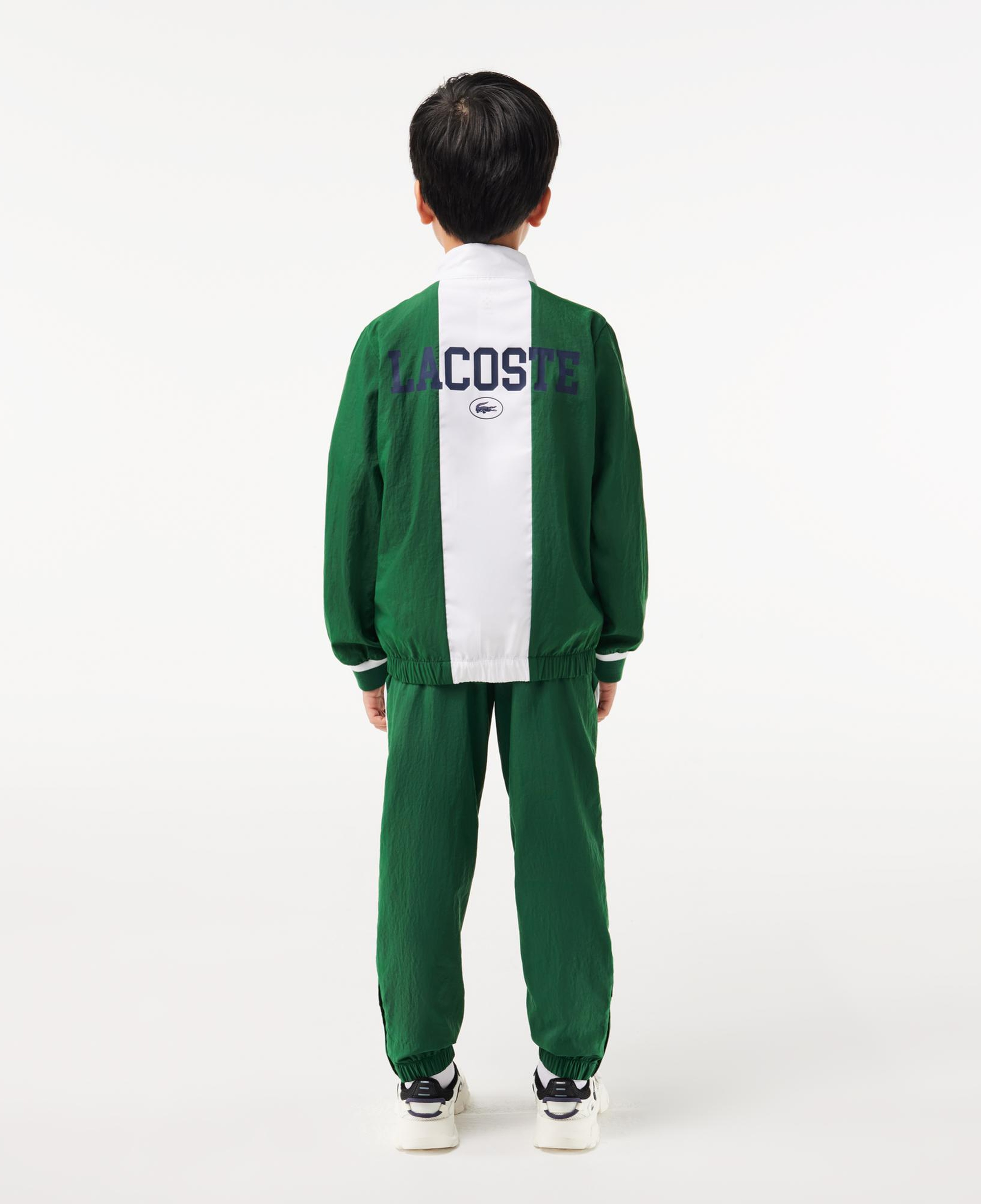 Lacoste Çocuk Fermuarlı Renk Bloklu Yeşil Eşofman Takımı