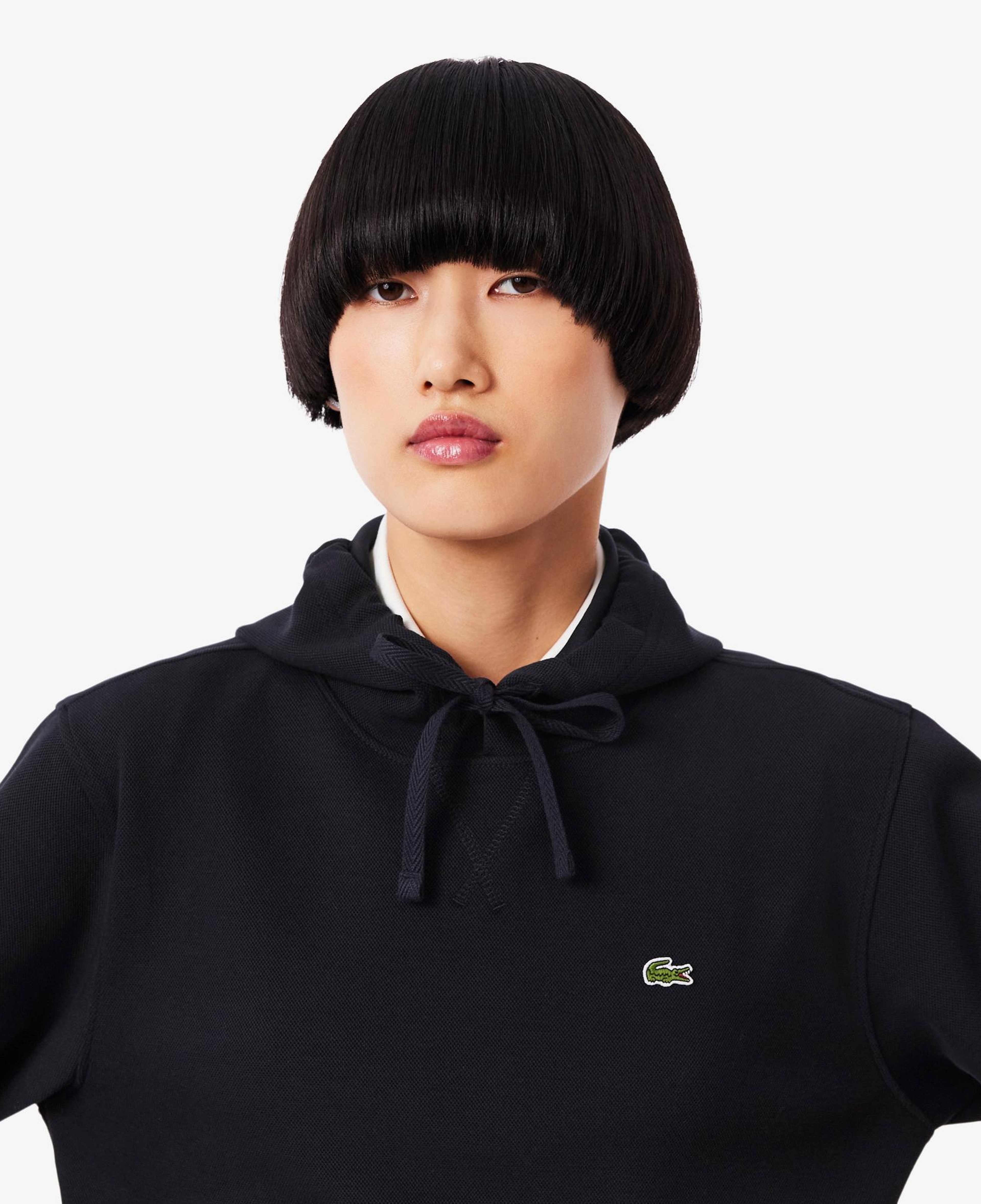 Lacoste Kadın Relaxed Fit Kapüşonlu Lacivert Sweatshirt