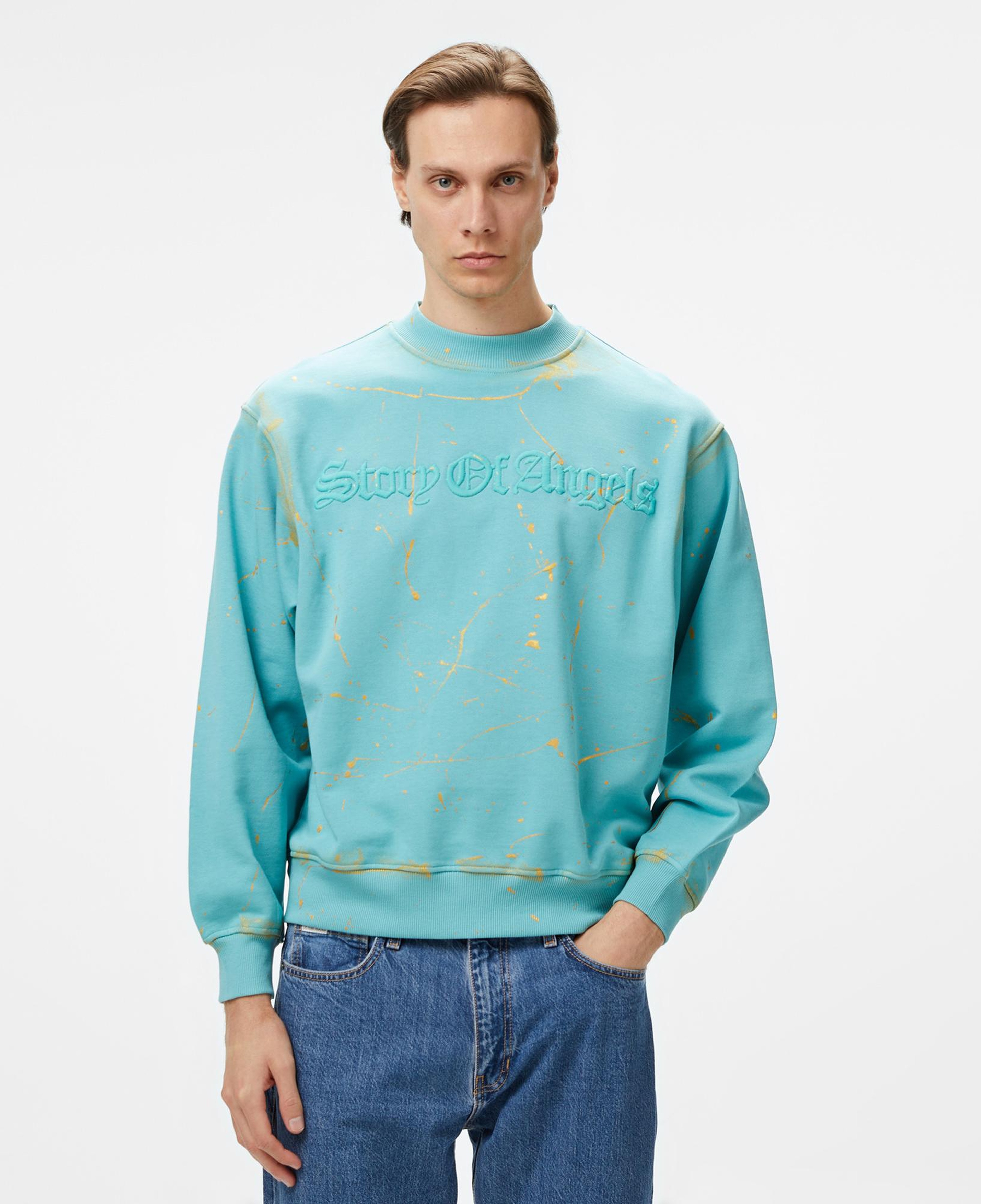 Story Of Angels Soa Gold Angel Hand-Dye Erkek Mavi Sweatshirt