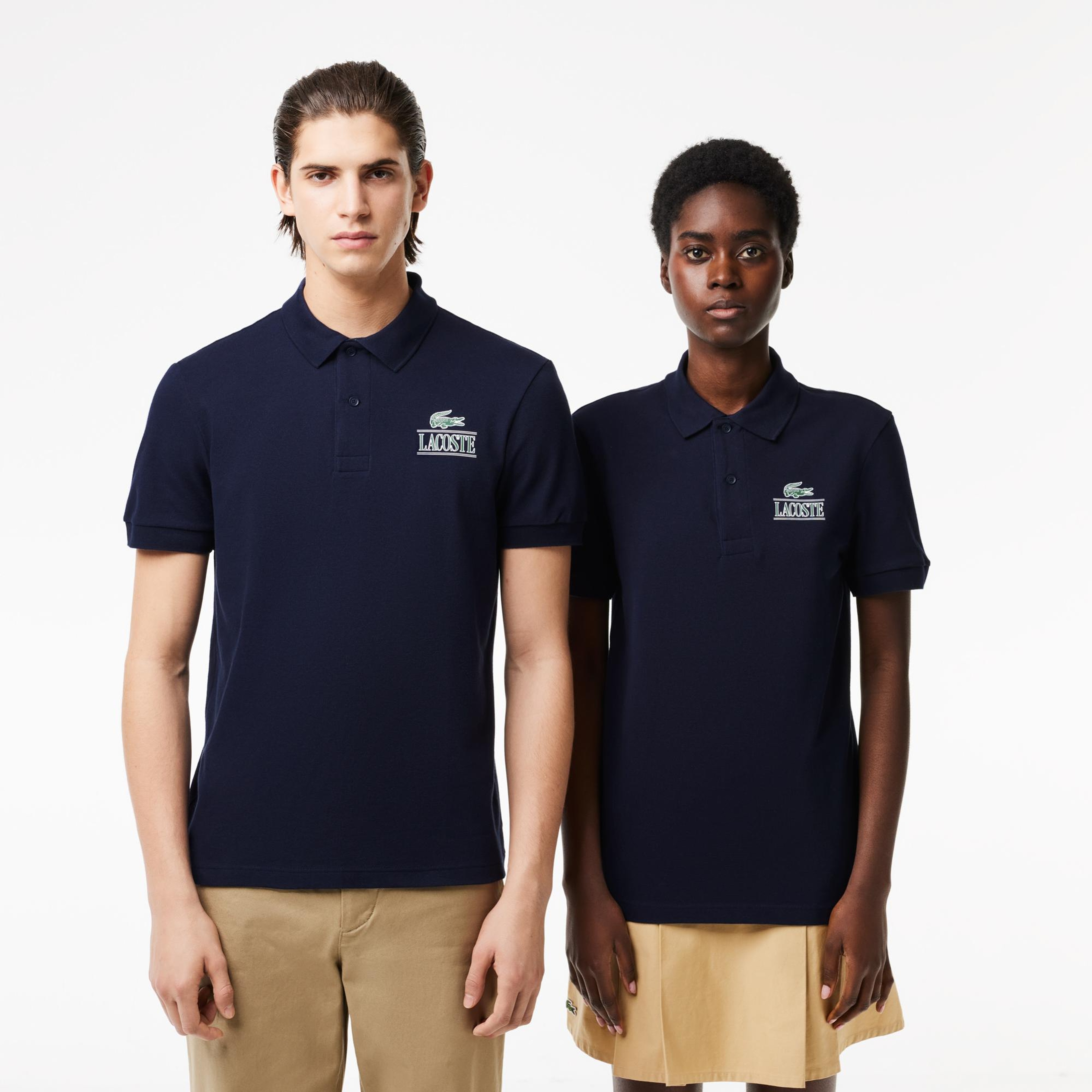 Lacoste Unisex Regular Fit Baskılı Lacivert Polo