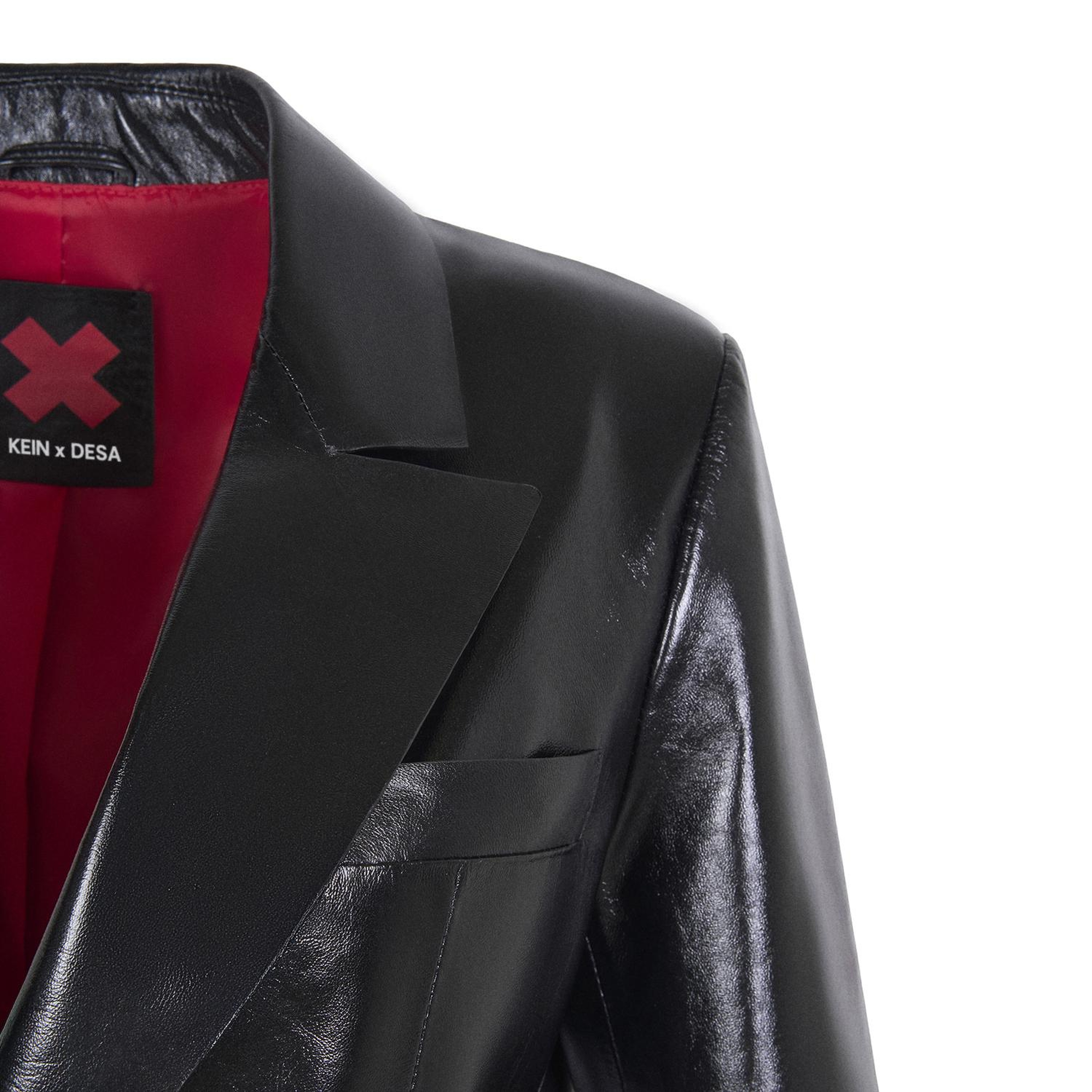 KeinxDesa Siyah Kadın Deri Blazer Ceket