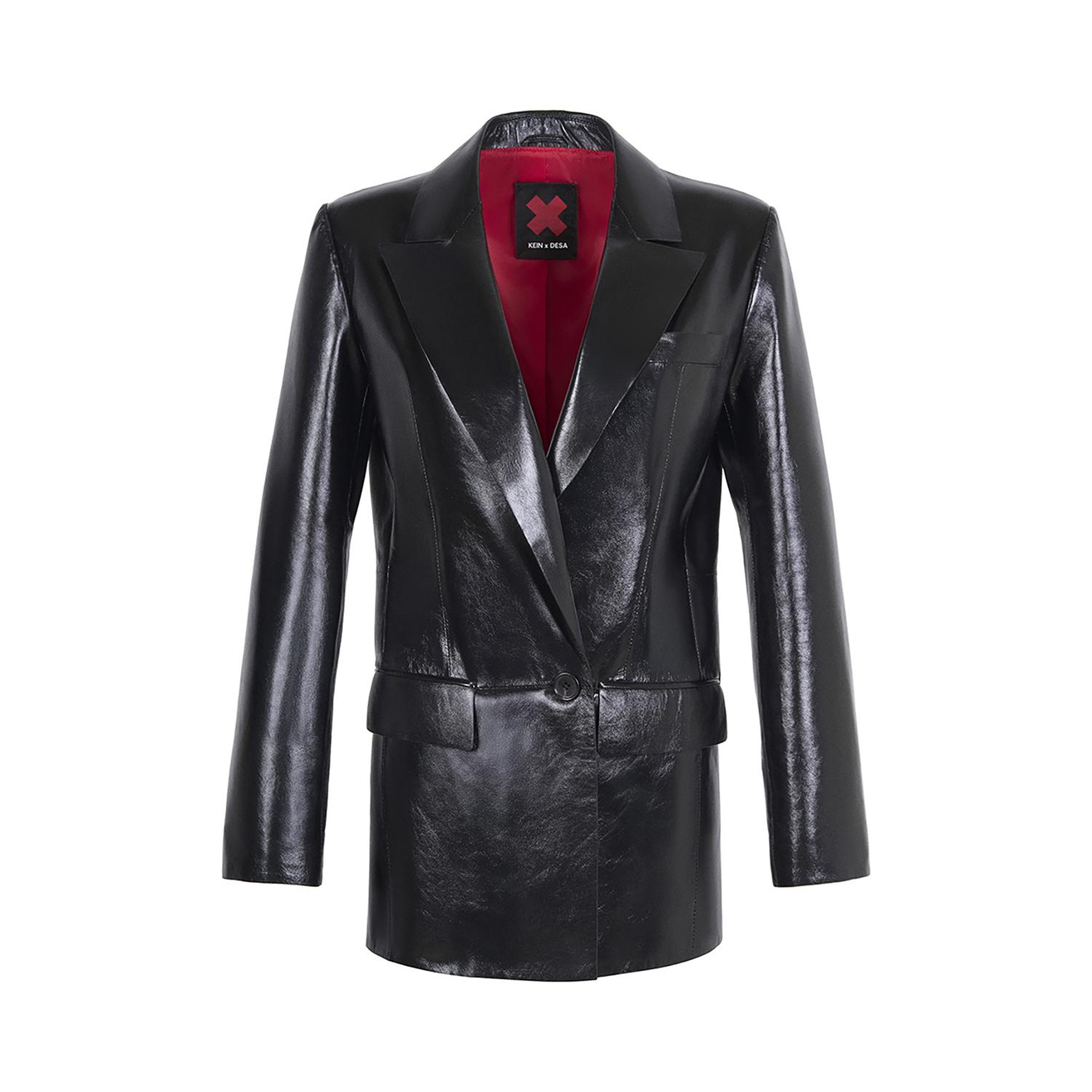 KeinxDesa Siyah Kadın Deri Blazer Ceket