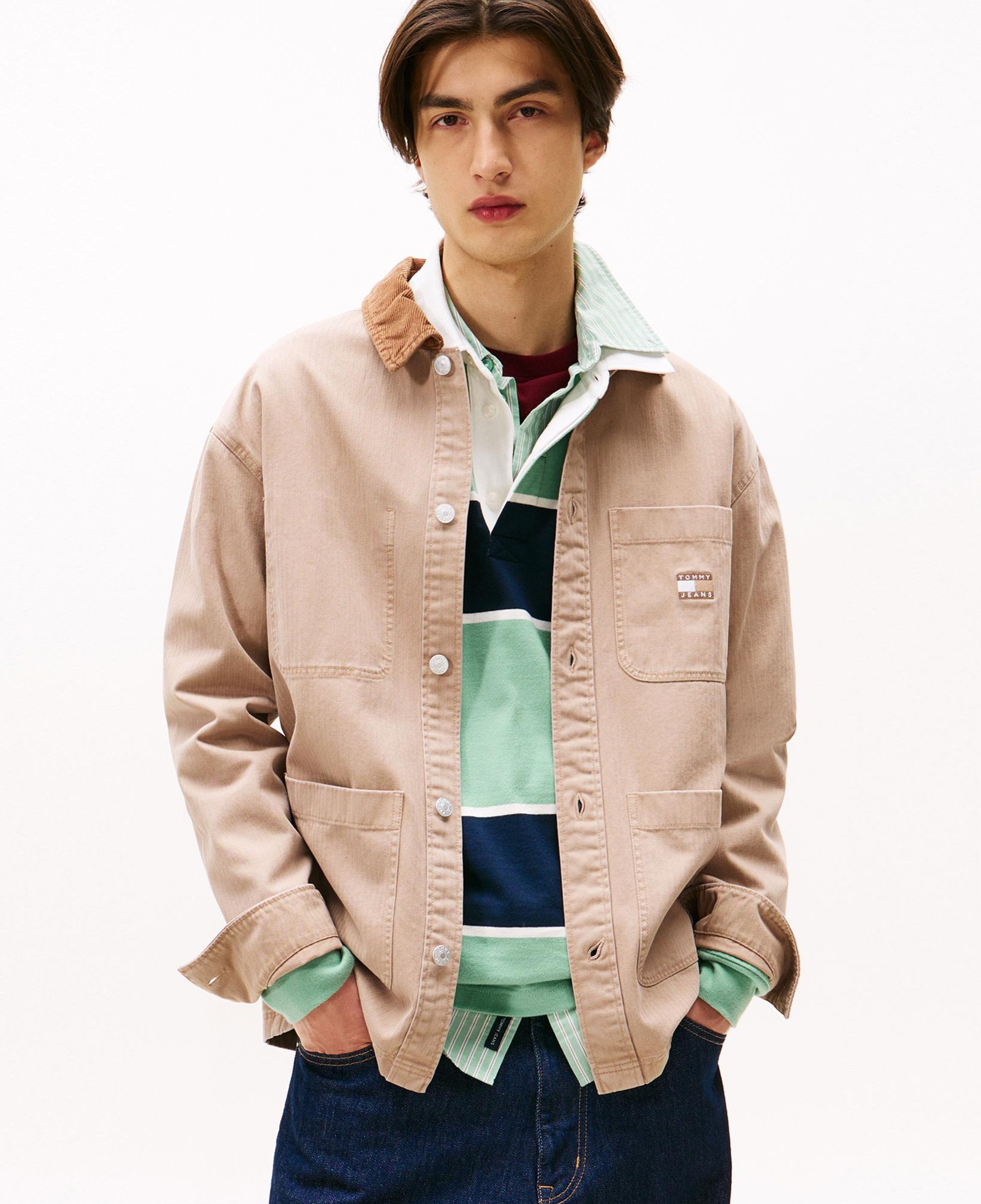 Tommy Hilfiger Oversized Fit Corduroy Collar Erkek Krem Ceket