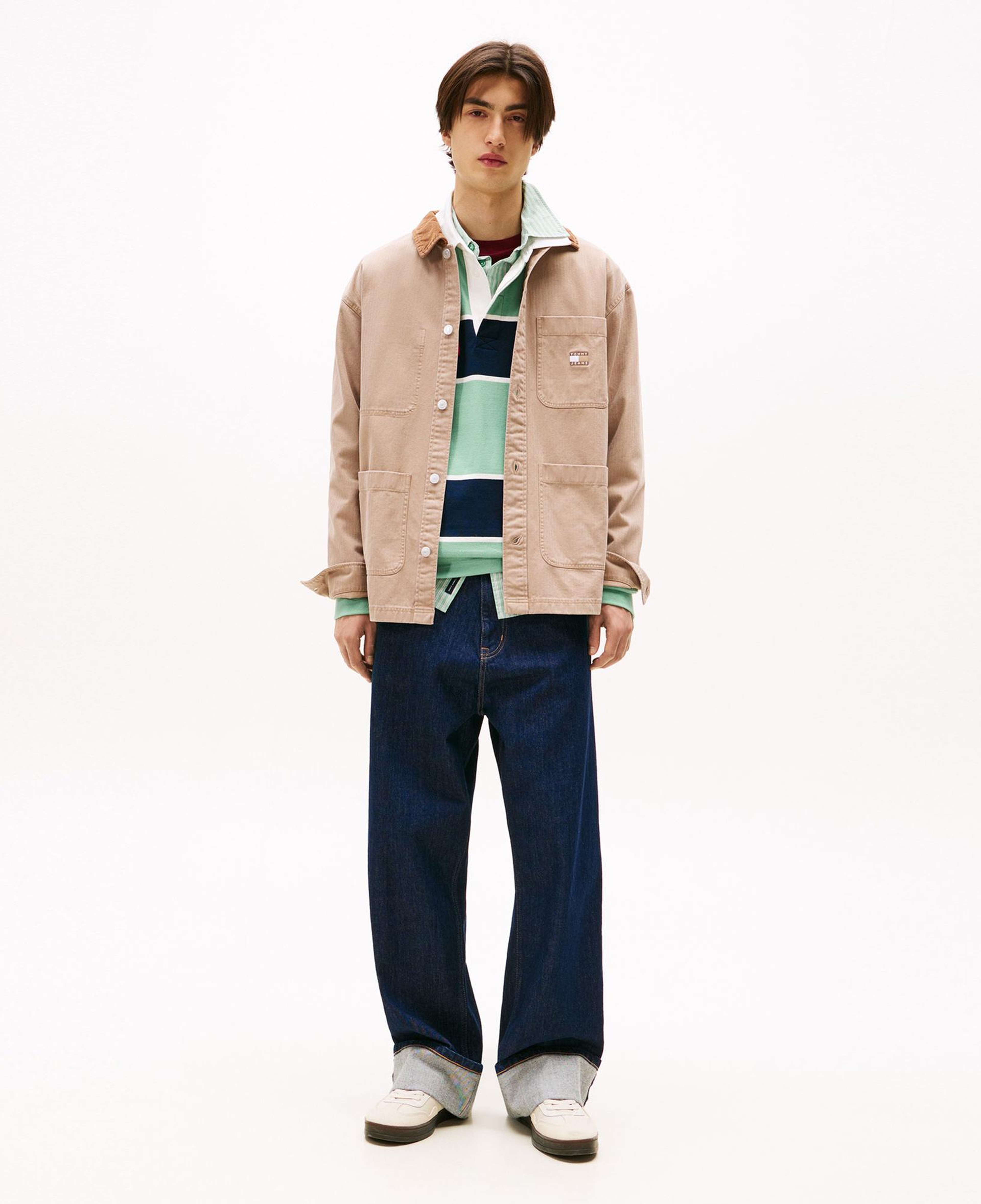 Tommy Hilfiger Oversized Fit Corduroy Collar Erkek Krem Ceket