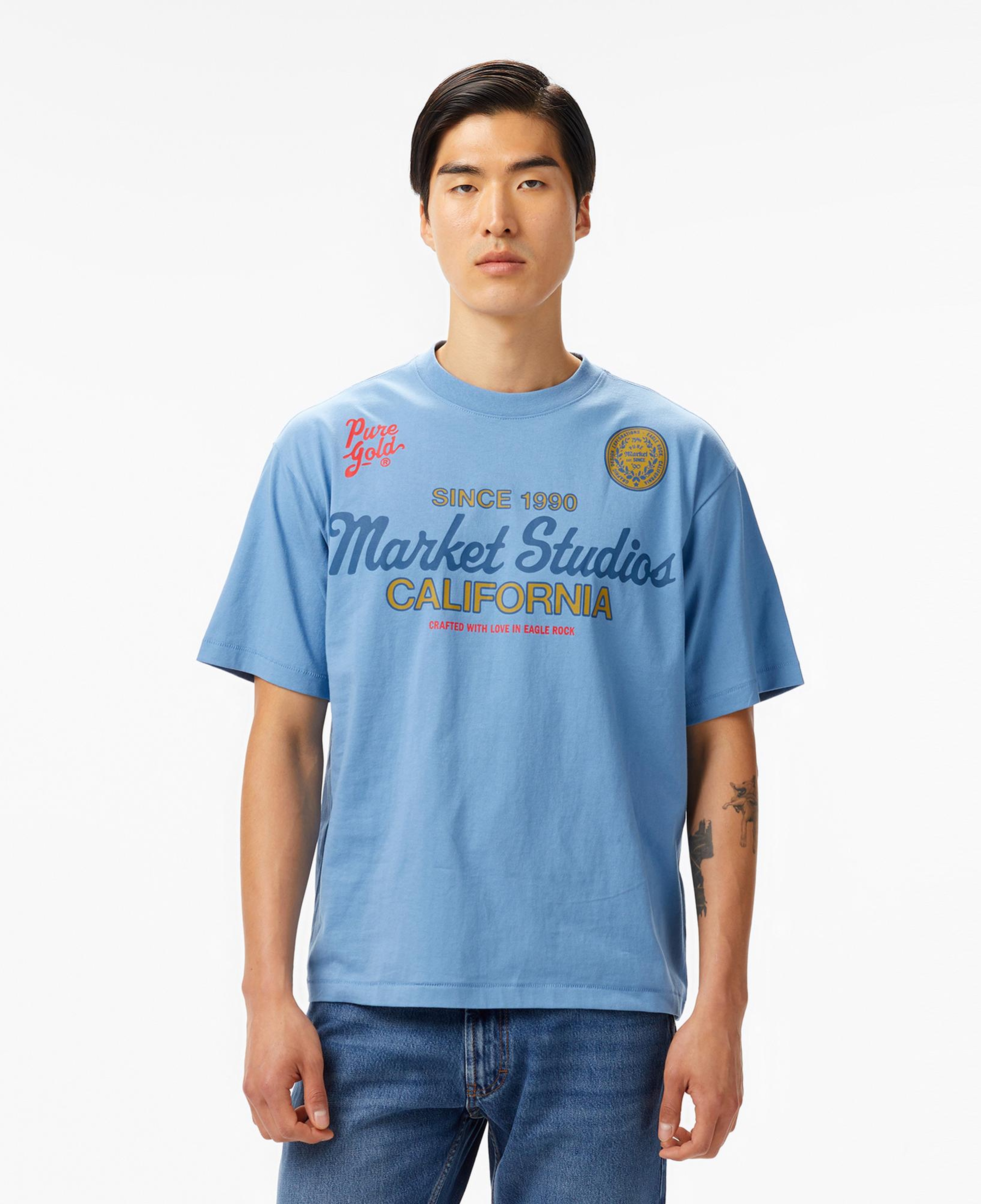 The Market Studios Pure Gold Unisex Mavi T-Shirt