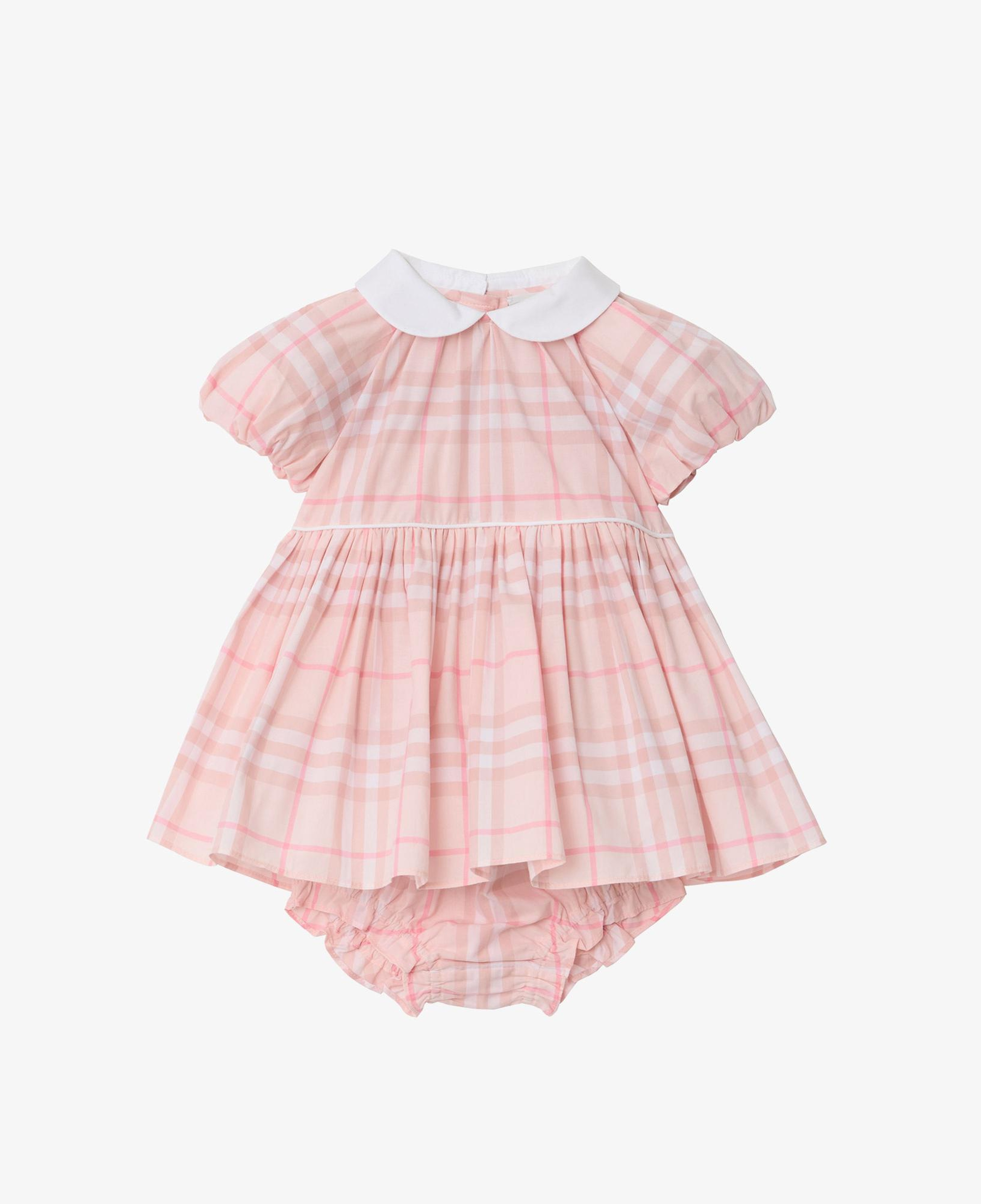 Burberry Check Cotton Çocuk Pembe Elbise