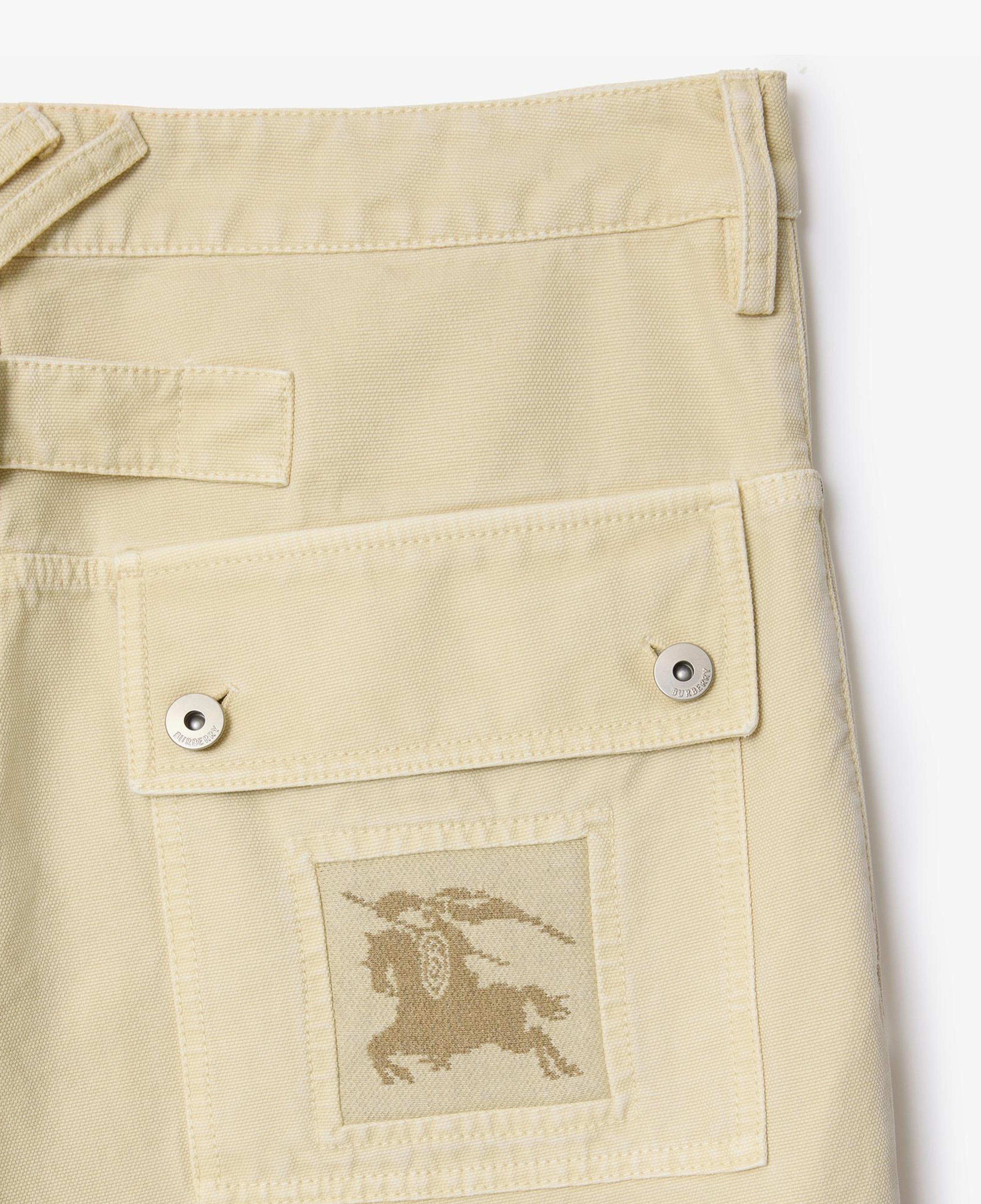 Burberry Cotton Canvas Workwear Erkek Krem Pantolon