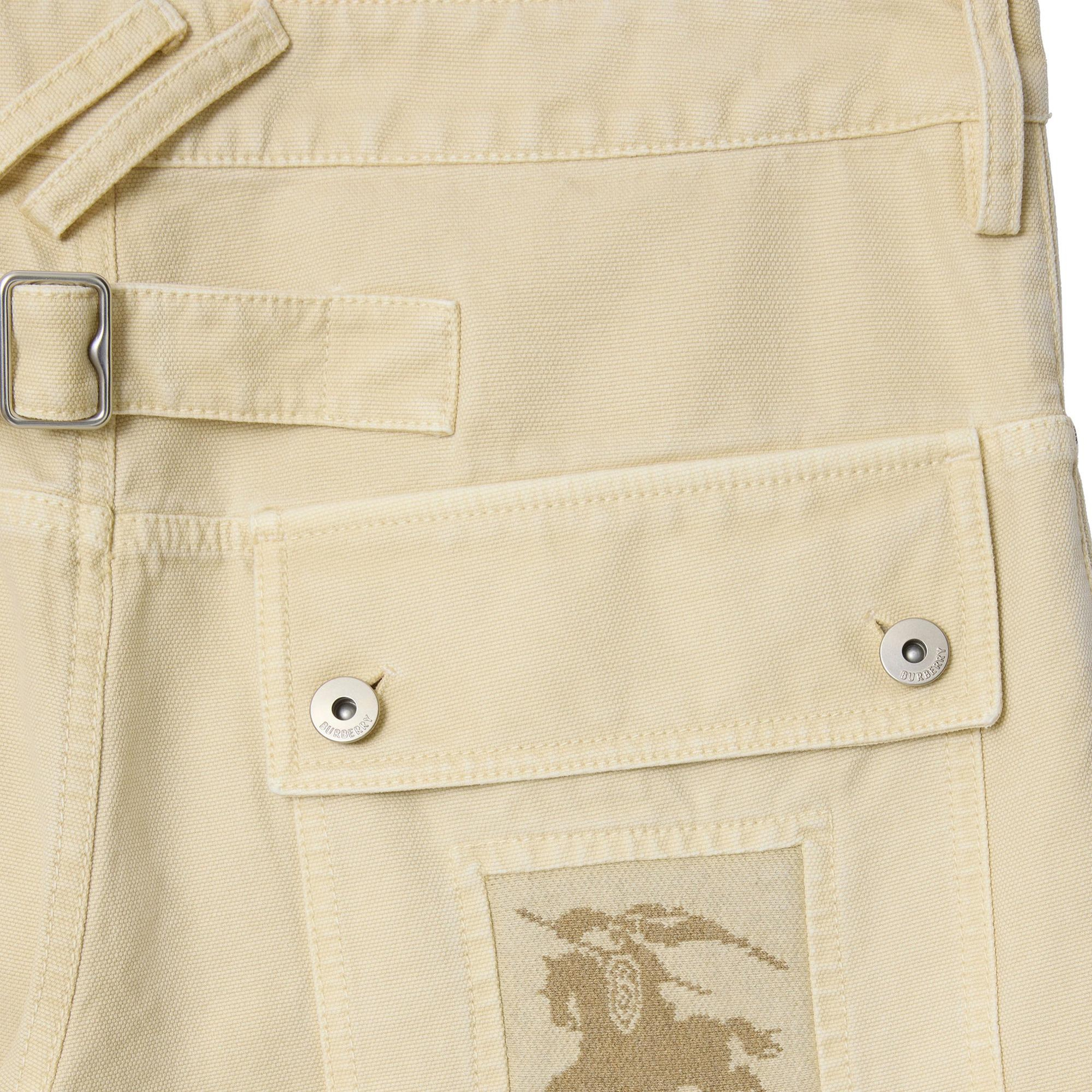 Burberry Cotton Canvas Workwear Erkek Krem Pantolon