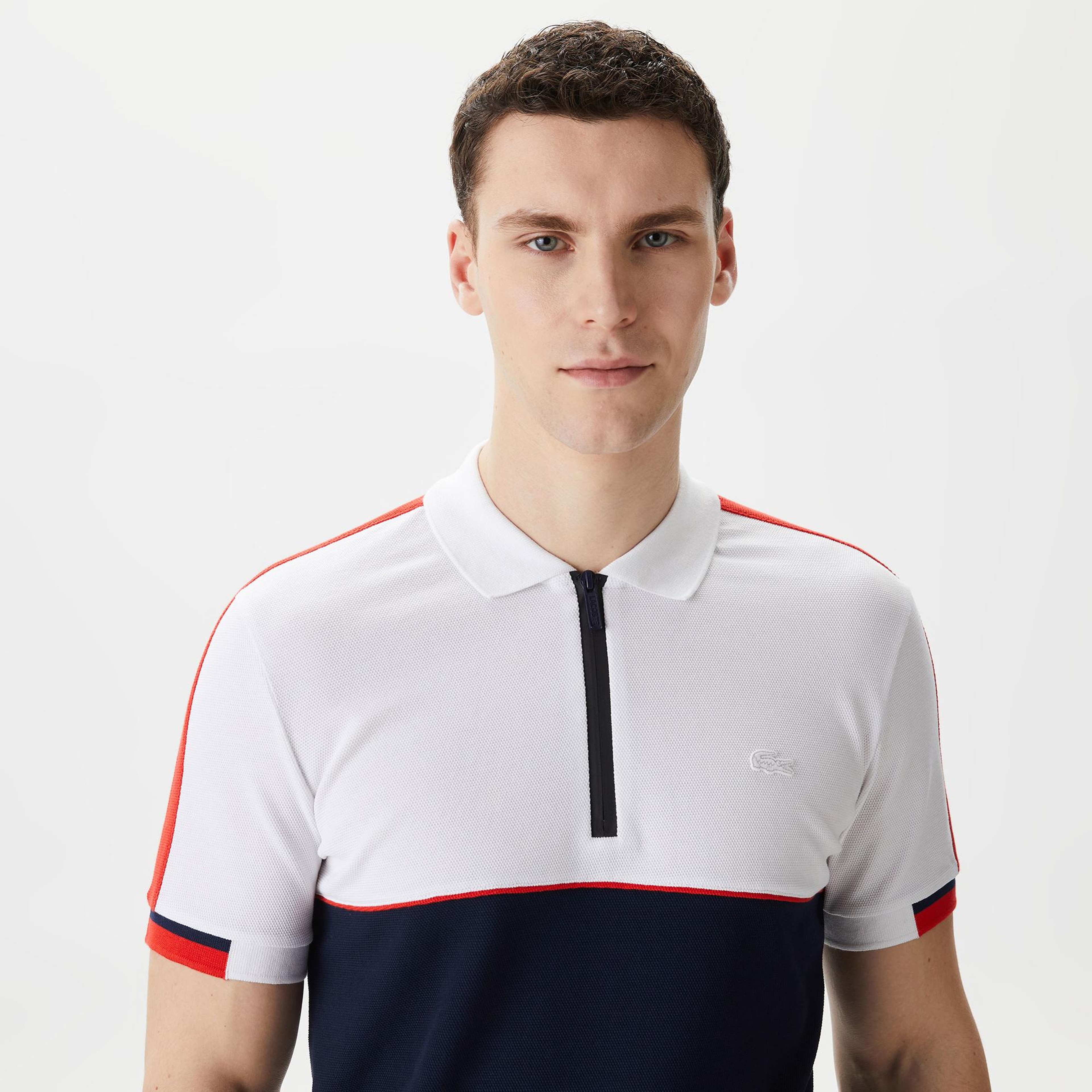 Lacoste Erkek Regular Fit Renk Bloklu Beyaz Polo