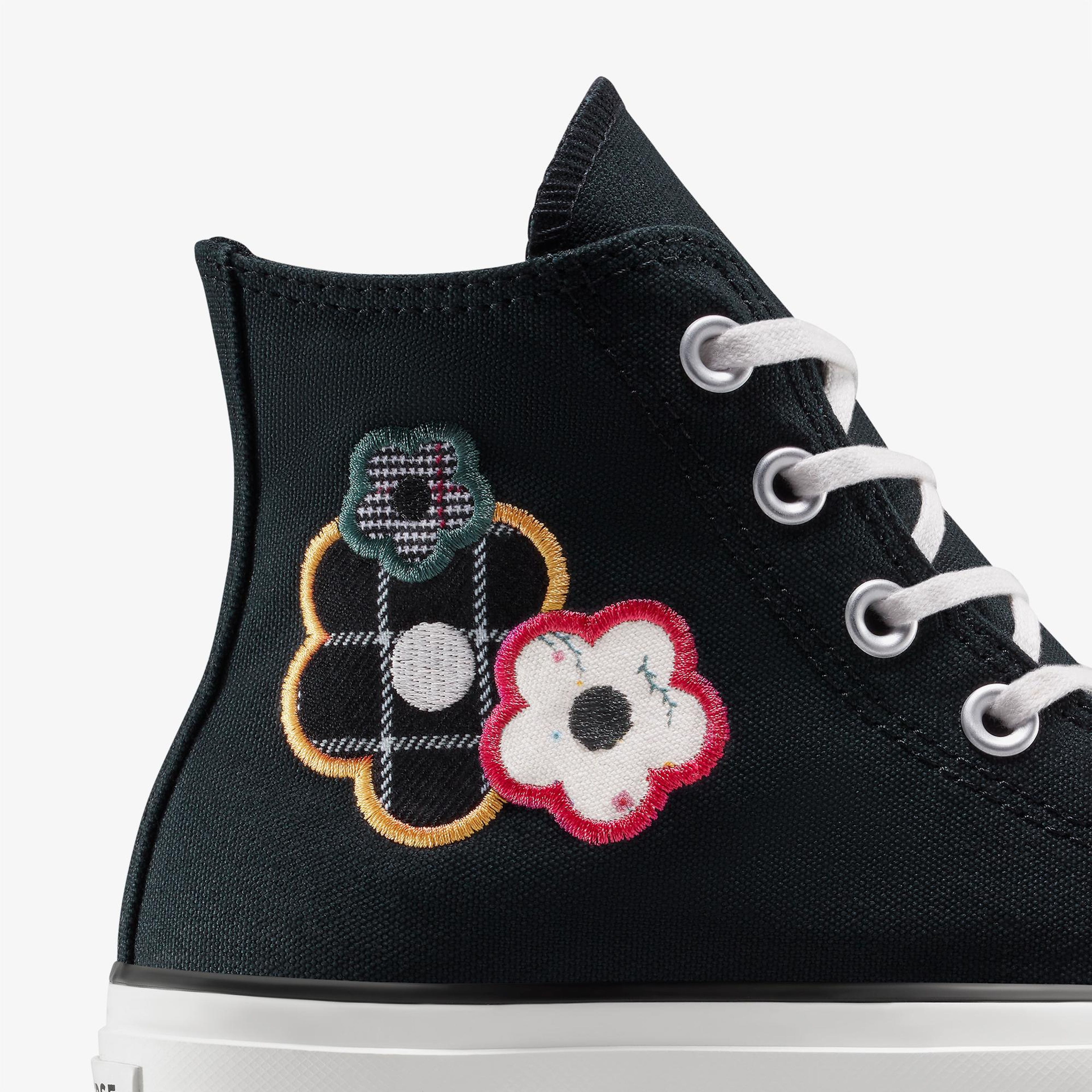 Converse Chuck Taylor All Star Lift Platform Floral Kadın Siyah Sneaker