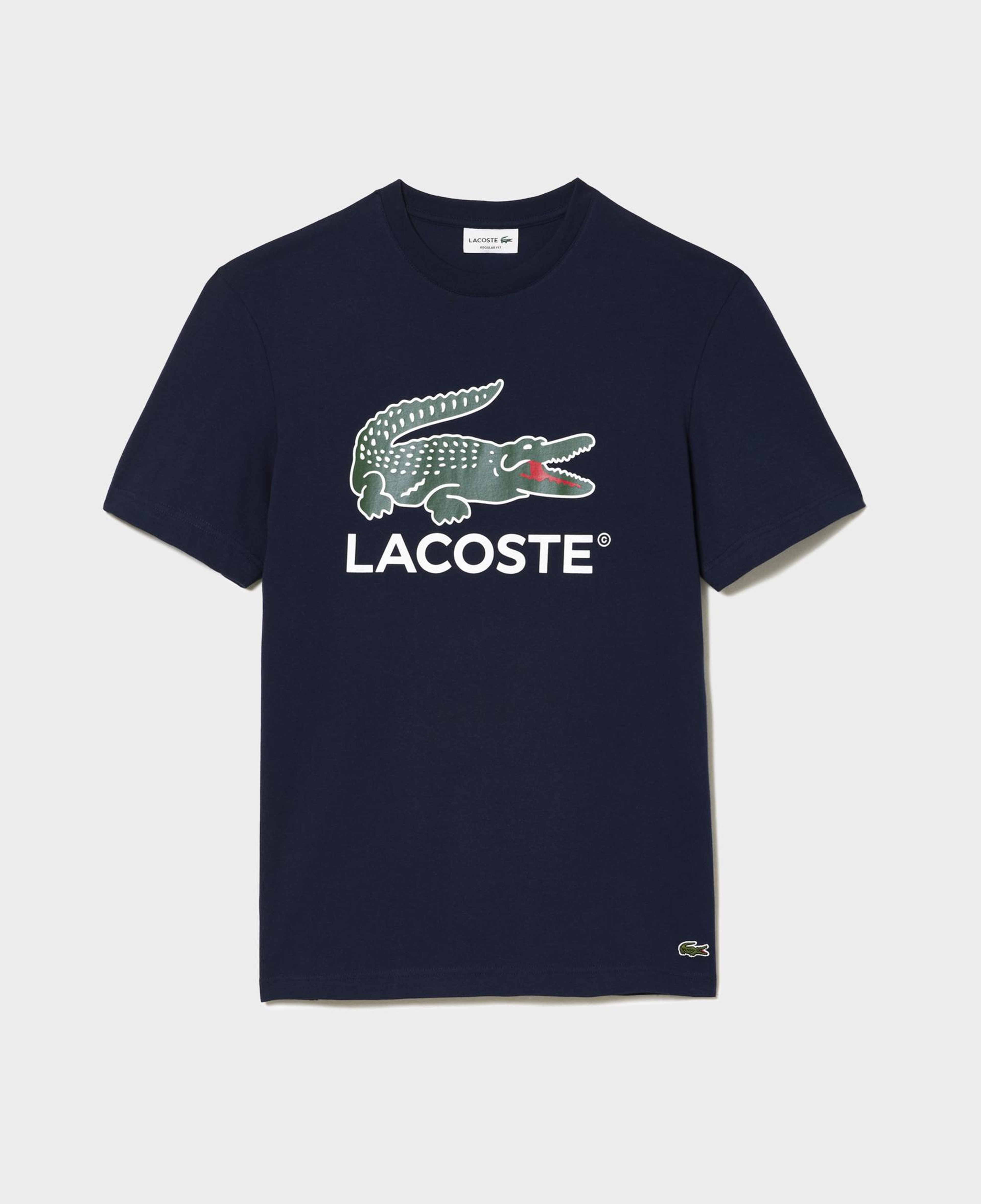Lacoste Erkek Regular Fit Bisiklet Yaka Baskılı Lacivert T-Shirt