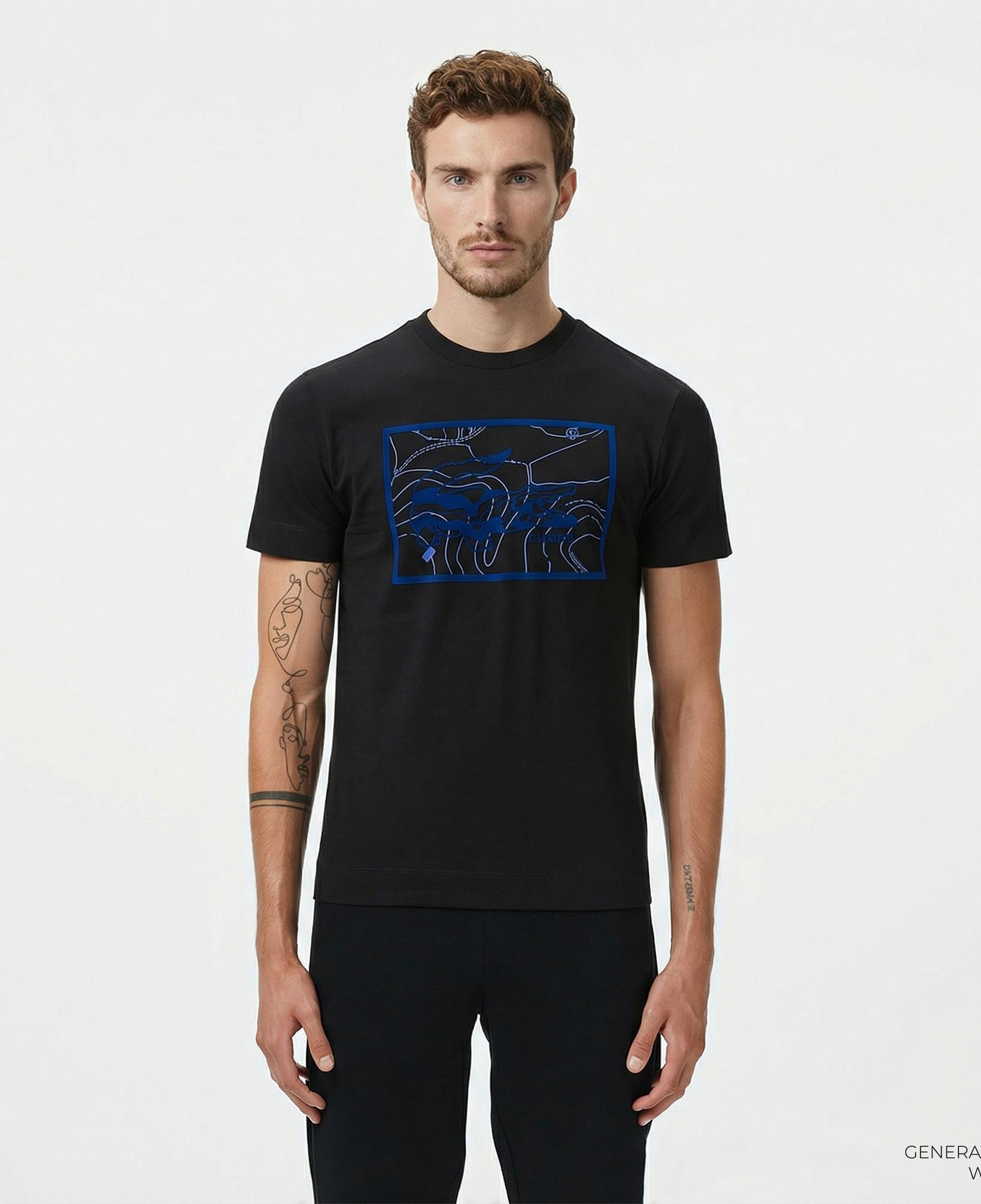 Lacoste Erkek Regular Fit Bisiklet Yaka Baskılı Siyah T-Shirt