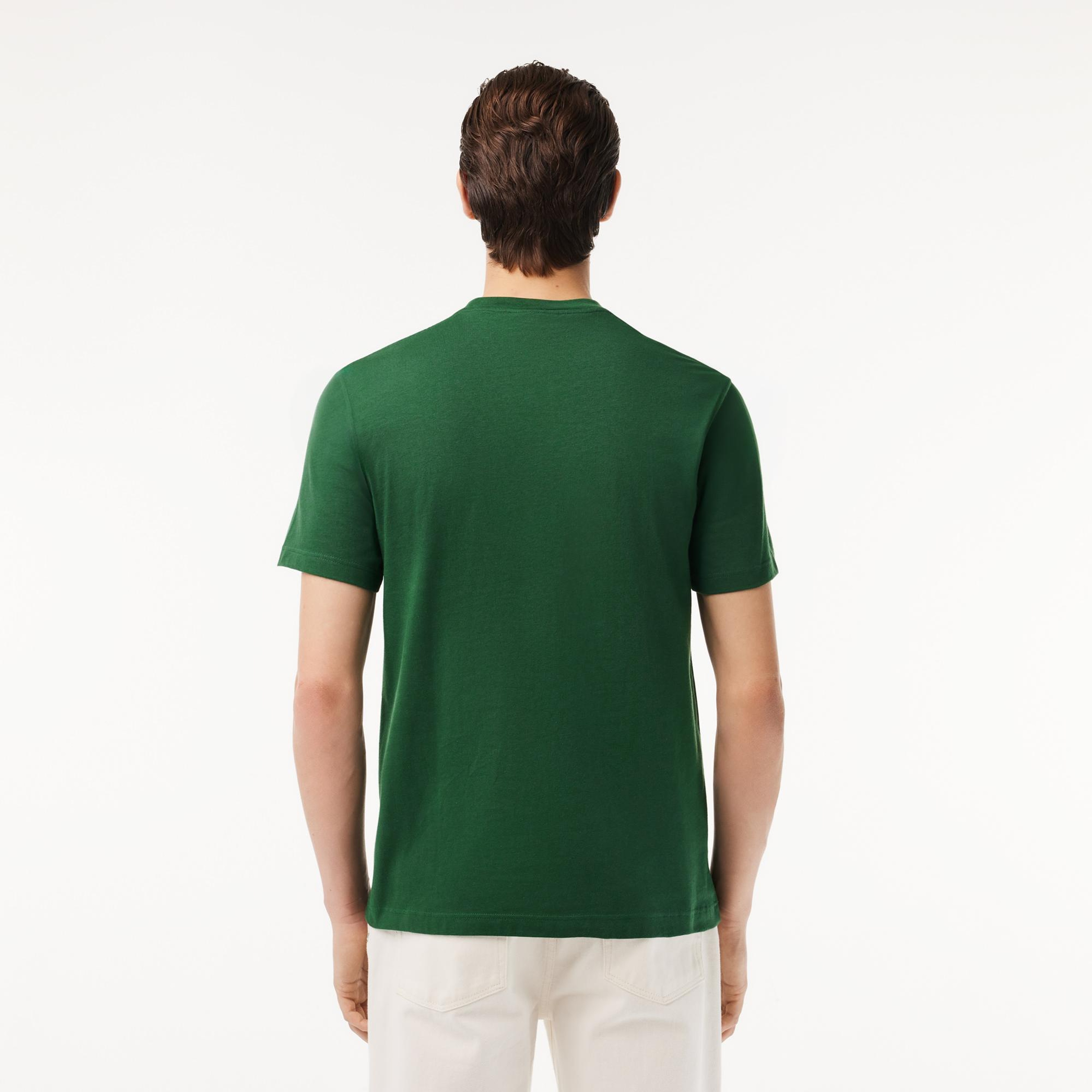 Lacoste Erkek Regular Fit Bisiklet Yaka Baskılı Yeşil T-Shirt