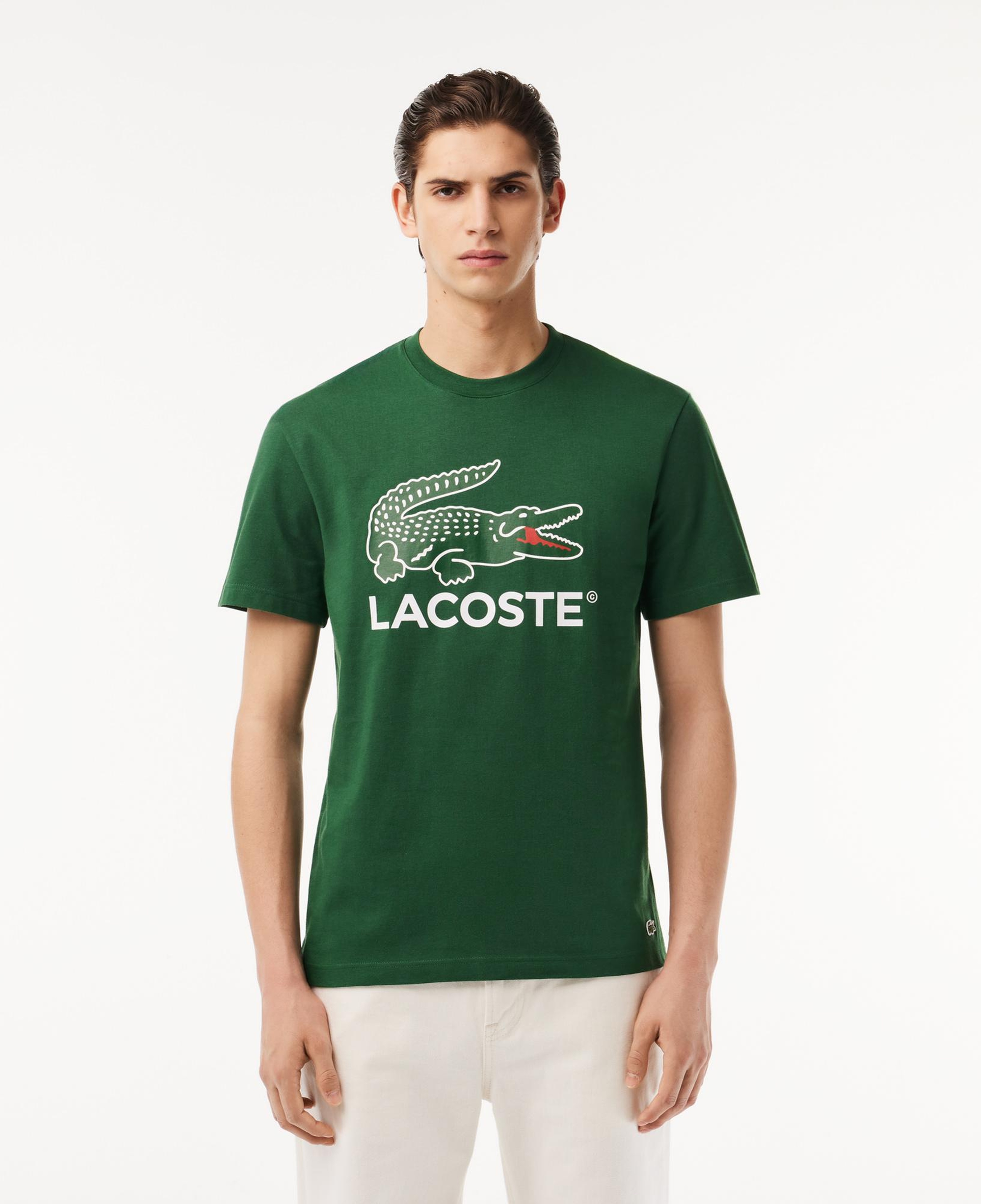 Lacoste Erkek Regular Fit Bisiklet Yaka Baskılı Yeşil T-Shirt
