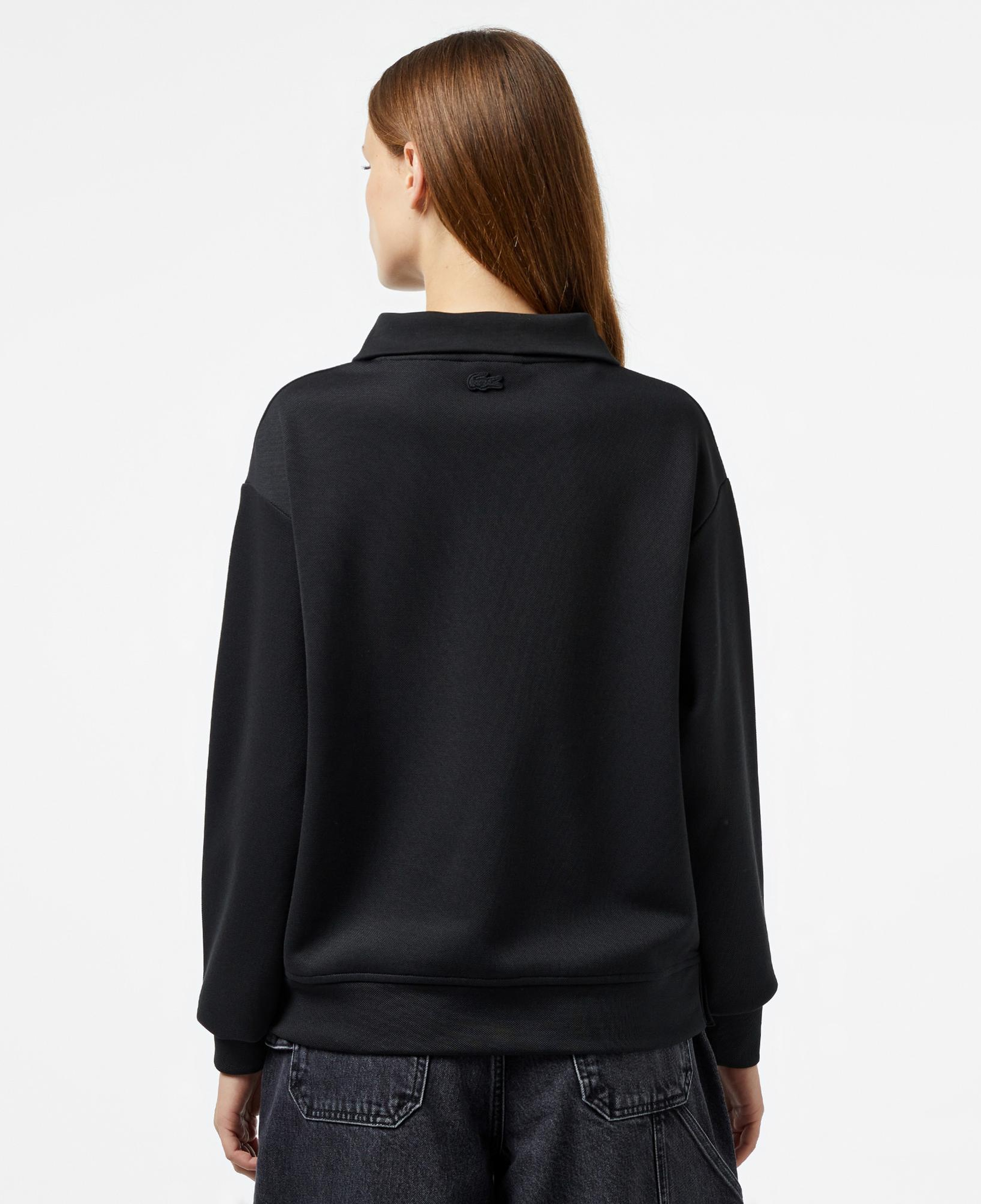 Lacoste Kadın Regular Fit Fermuarlı Dik Yaka Siyah Sweatshirt