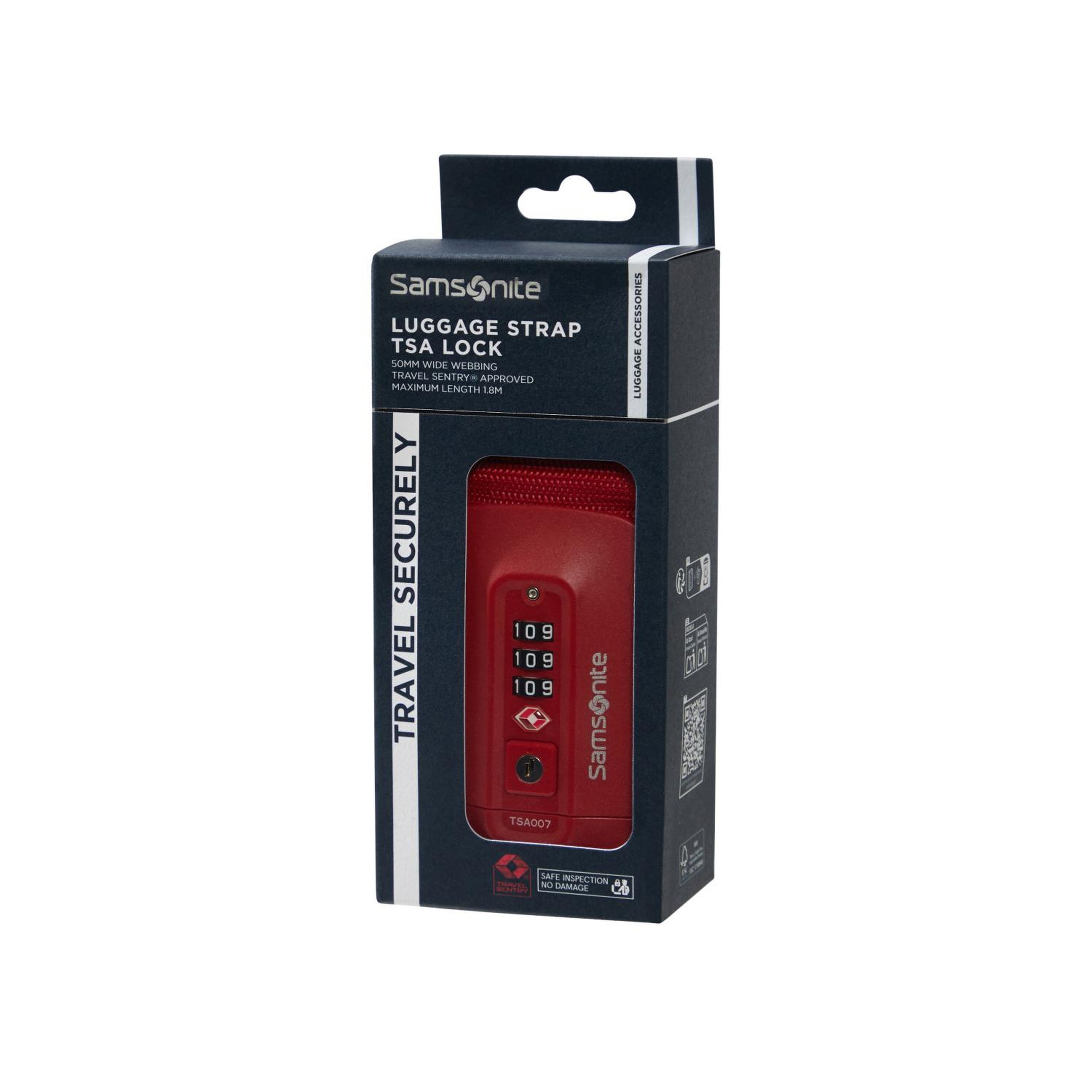 Samsonite Kırmızı Ta Revolution TSA Kilitli Valiz Kemeri