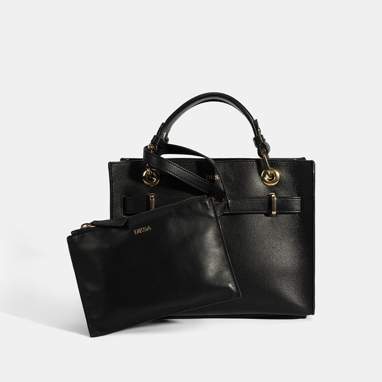 Kadın Siyah Deri Omuz Çantası