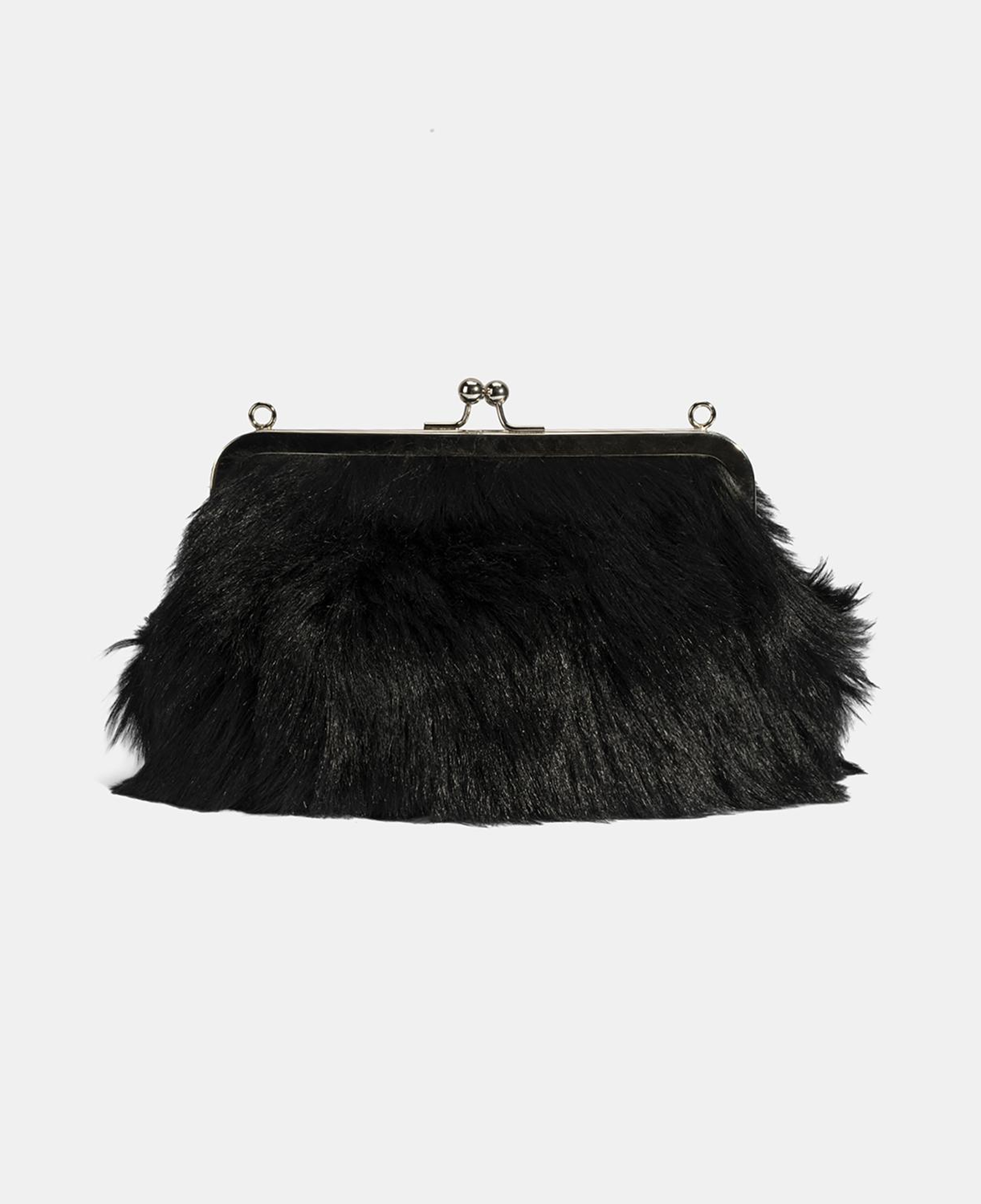 Kadın Siyah Kürklü Zincir Askılı Omuz Çantası