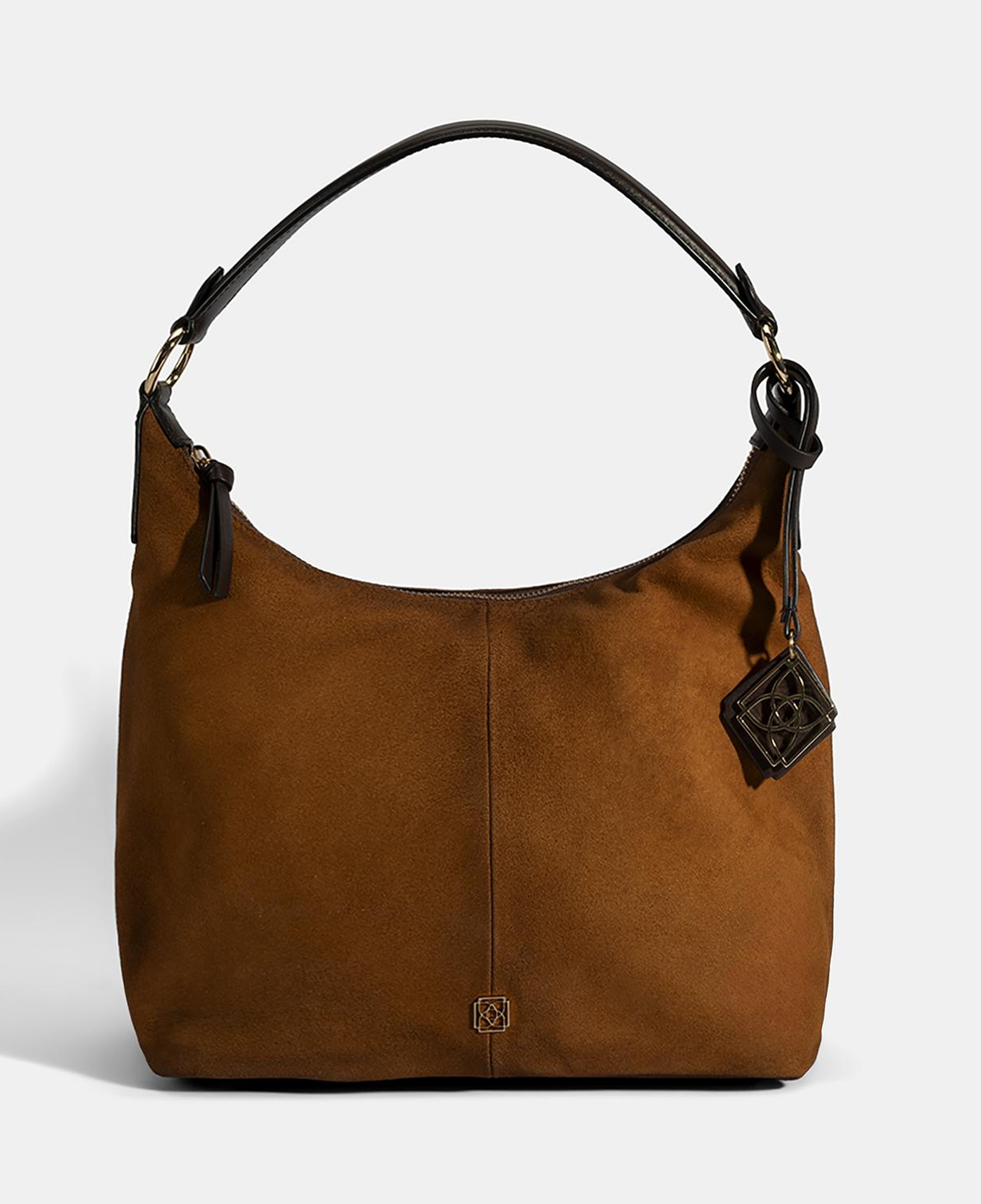 Kadın Taba Süet Deri Omuz Çantası