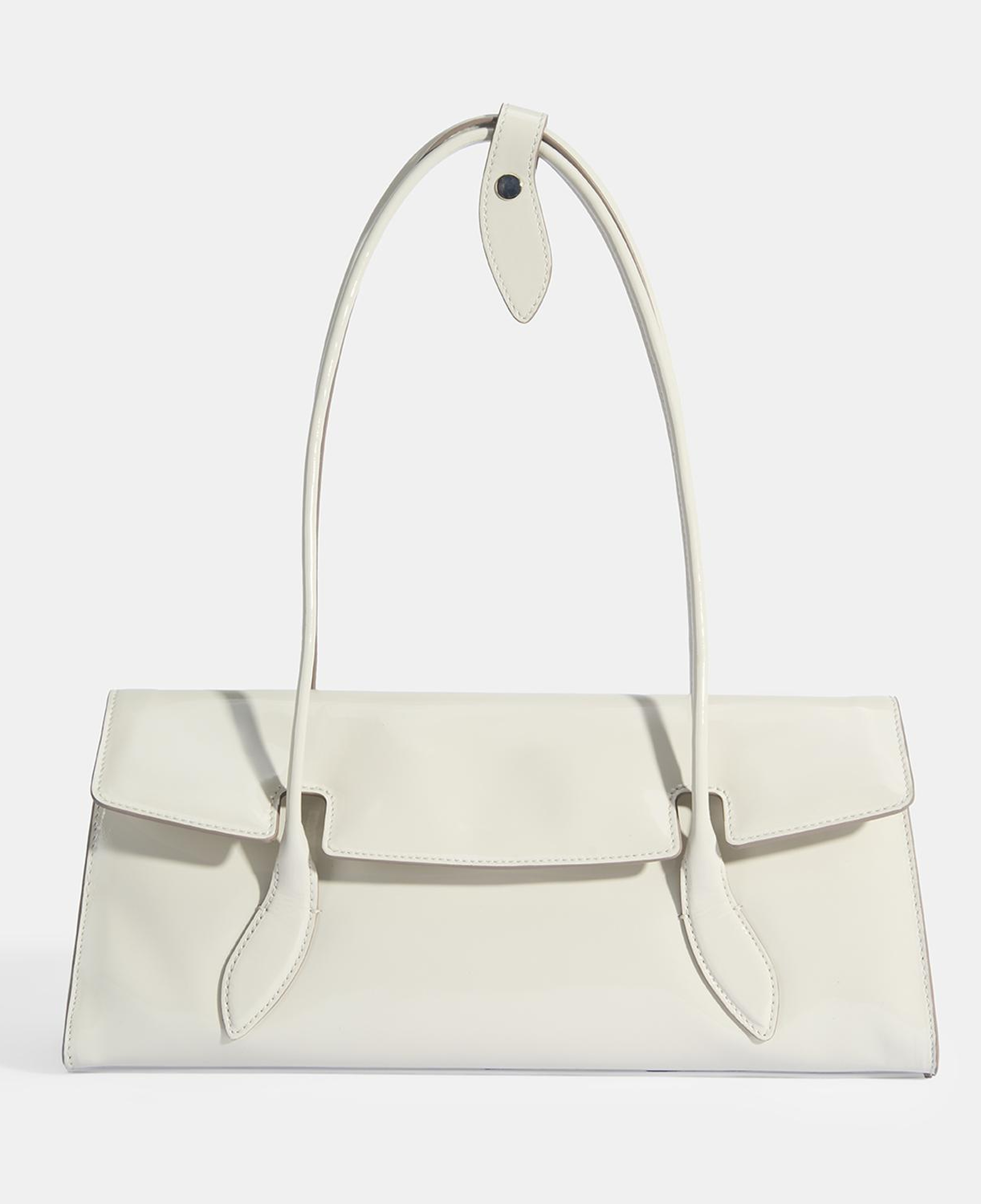 Bej Kadın Yaprak Detaylı Deri Omuz Çantası