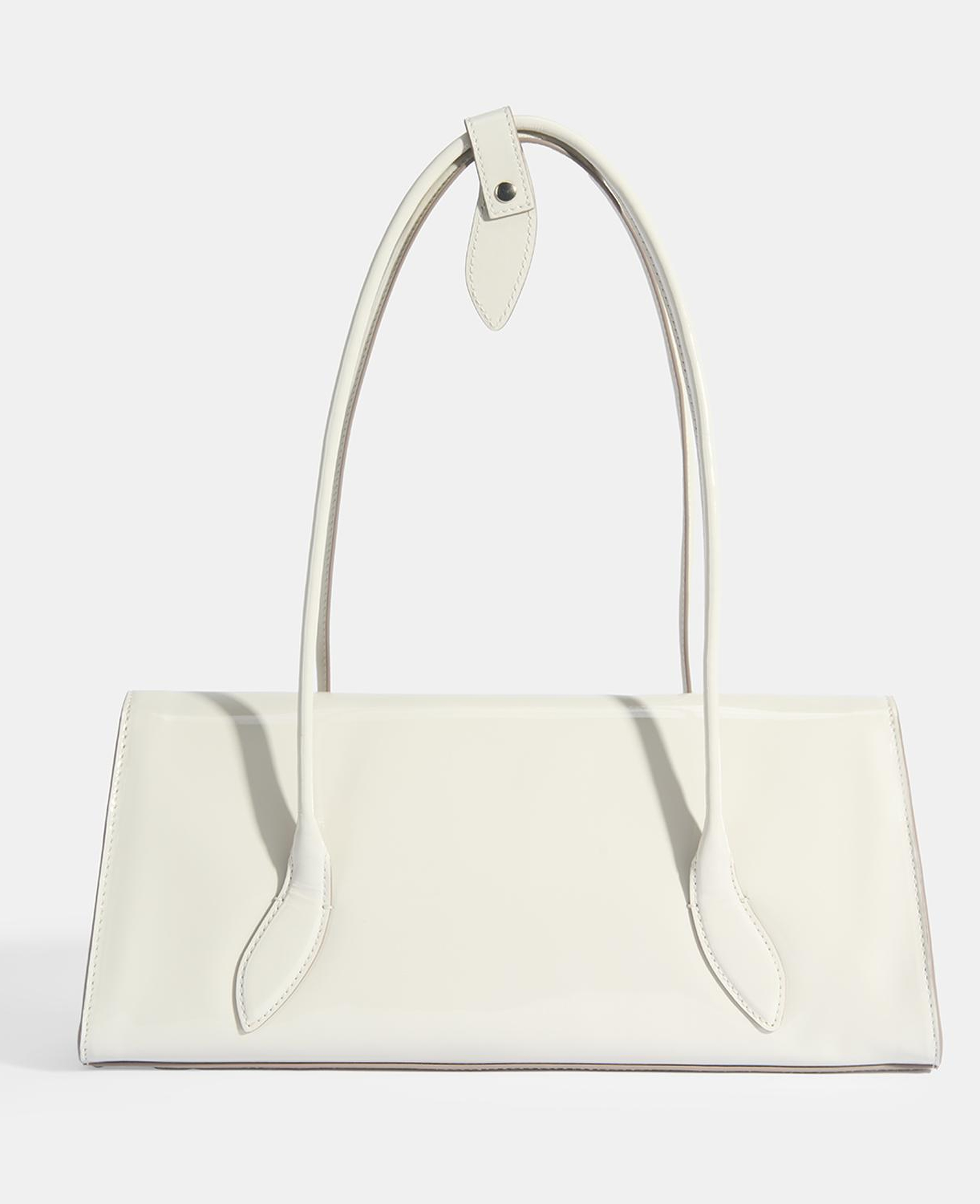 Bej Kadın Yaprak Detaylı Deri Omuz Çantası