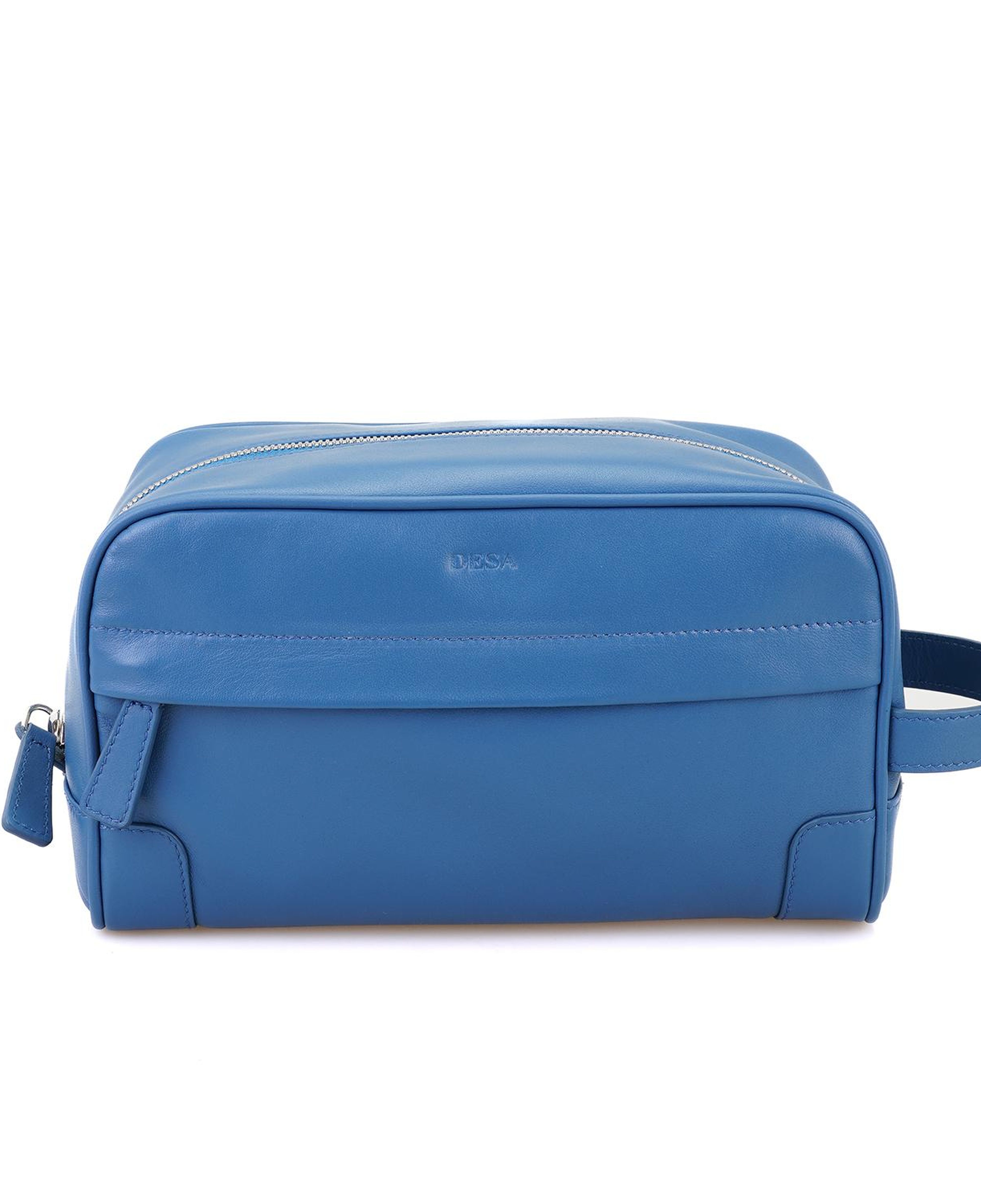 Jonatan Mavi Erkek Deri Kozmetik El Çantası