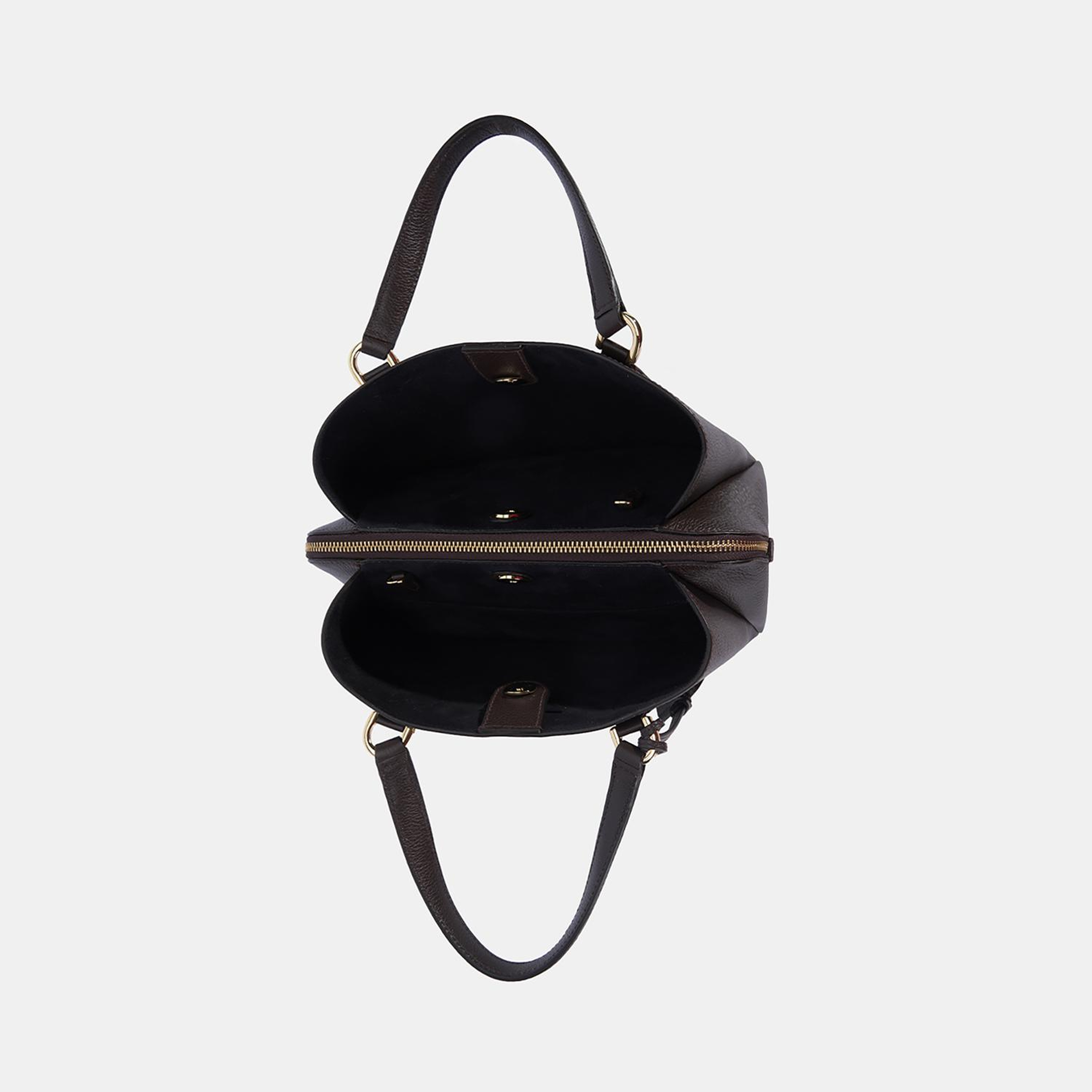 Kadın Kahve D Logolu Deri El Çantası