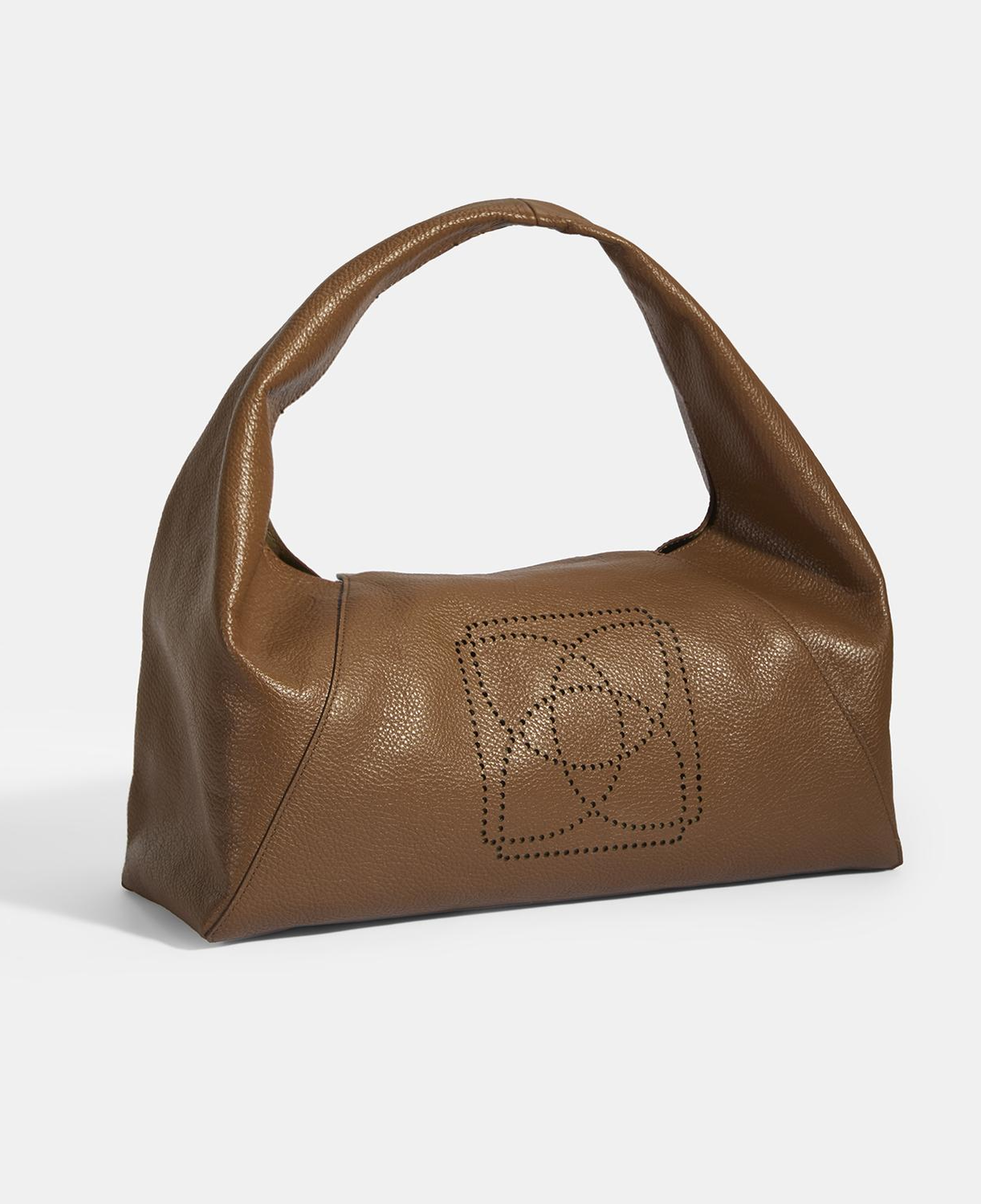 Kadın Kahve Logo Baskılı Deri Omuz Çantası